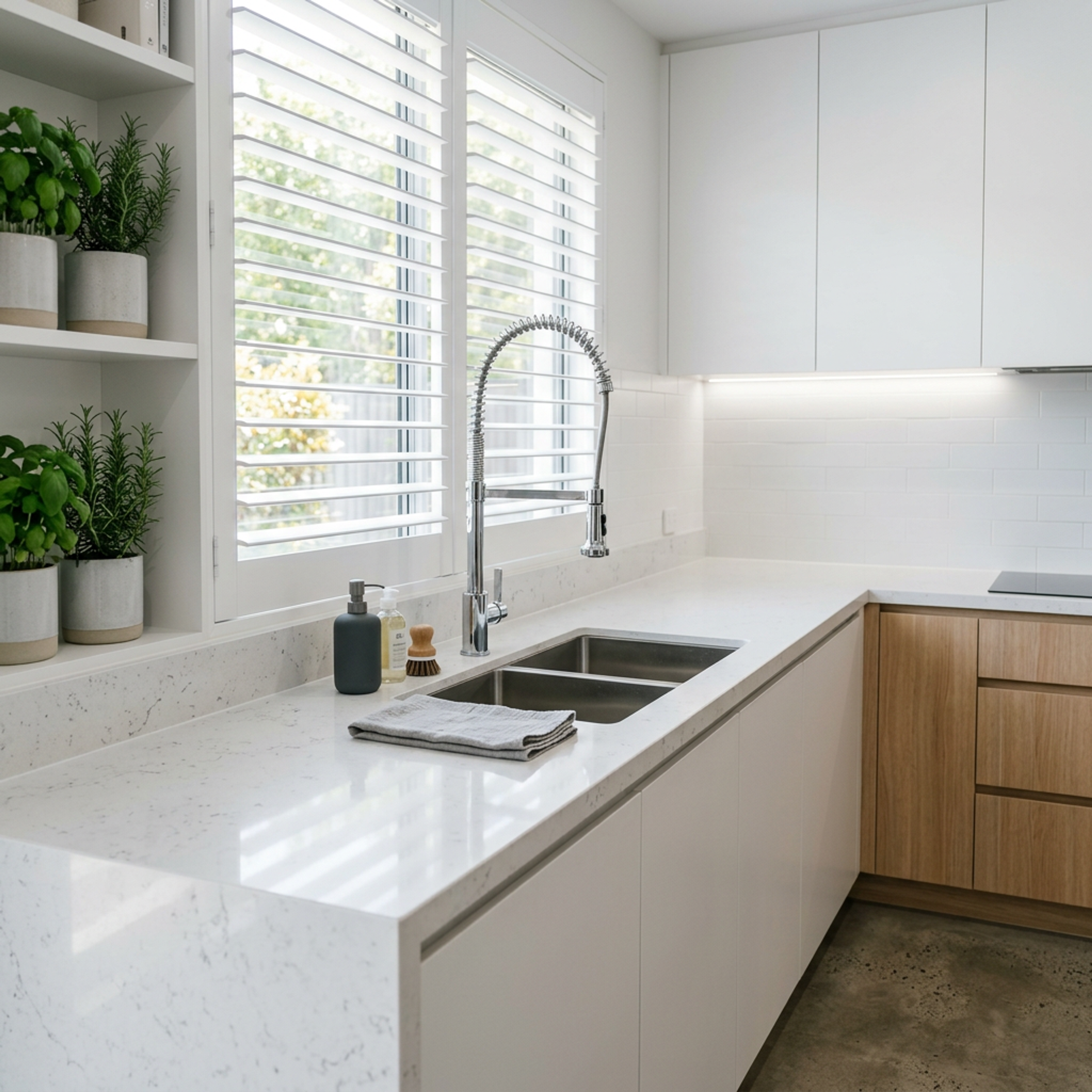 Stainless Steel Kitchen Sink Design with Double Bowl and Undermount Setup
