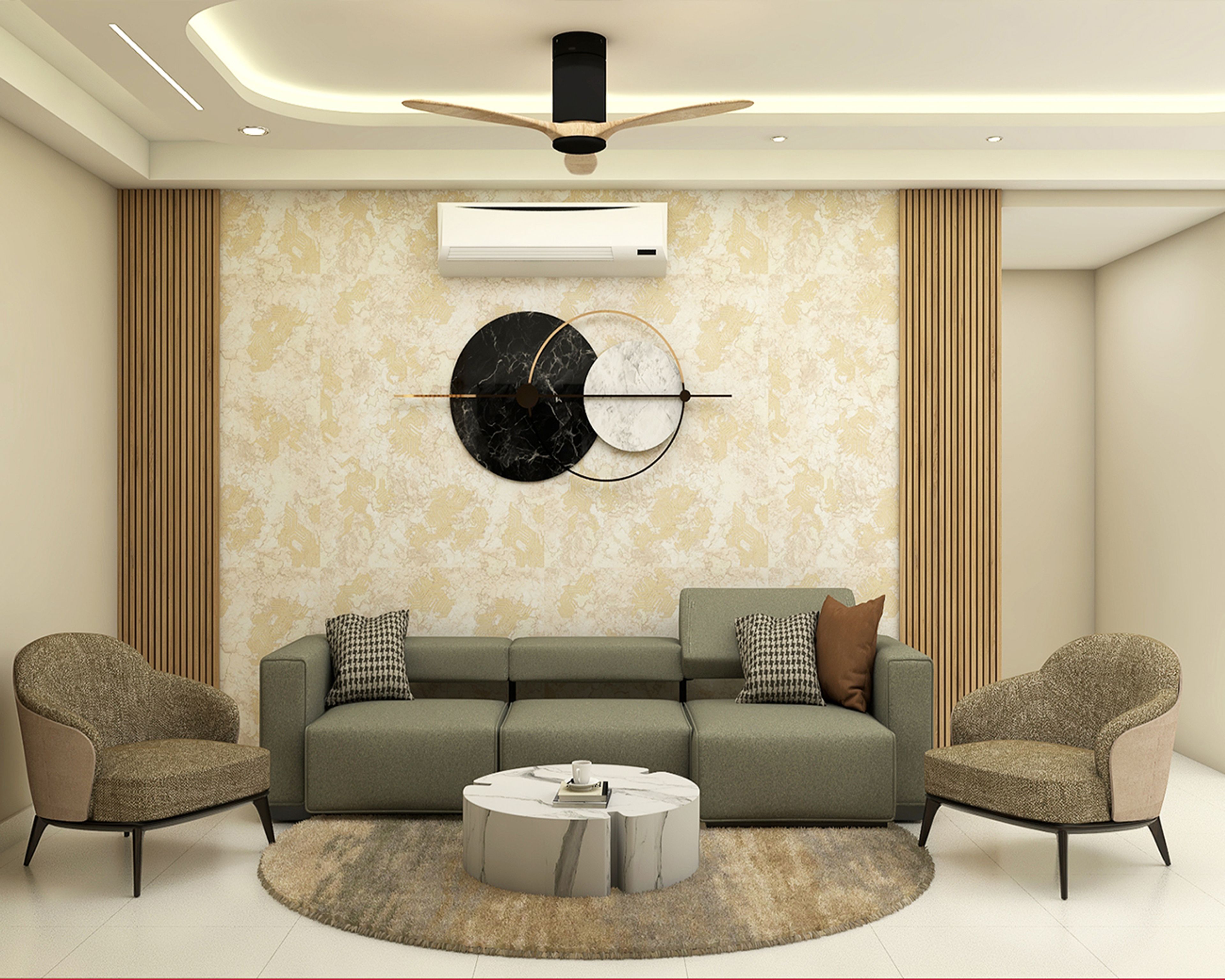 Gypsum Single Layer Contemporary False Ceiling Design with Paint Finish