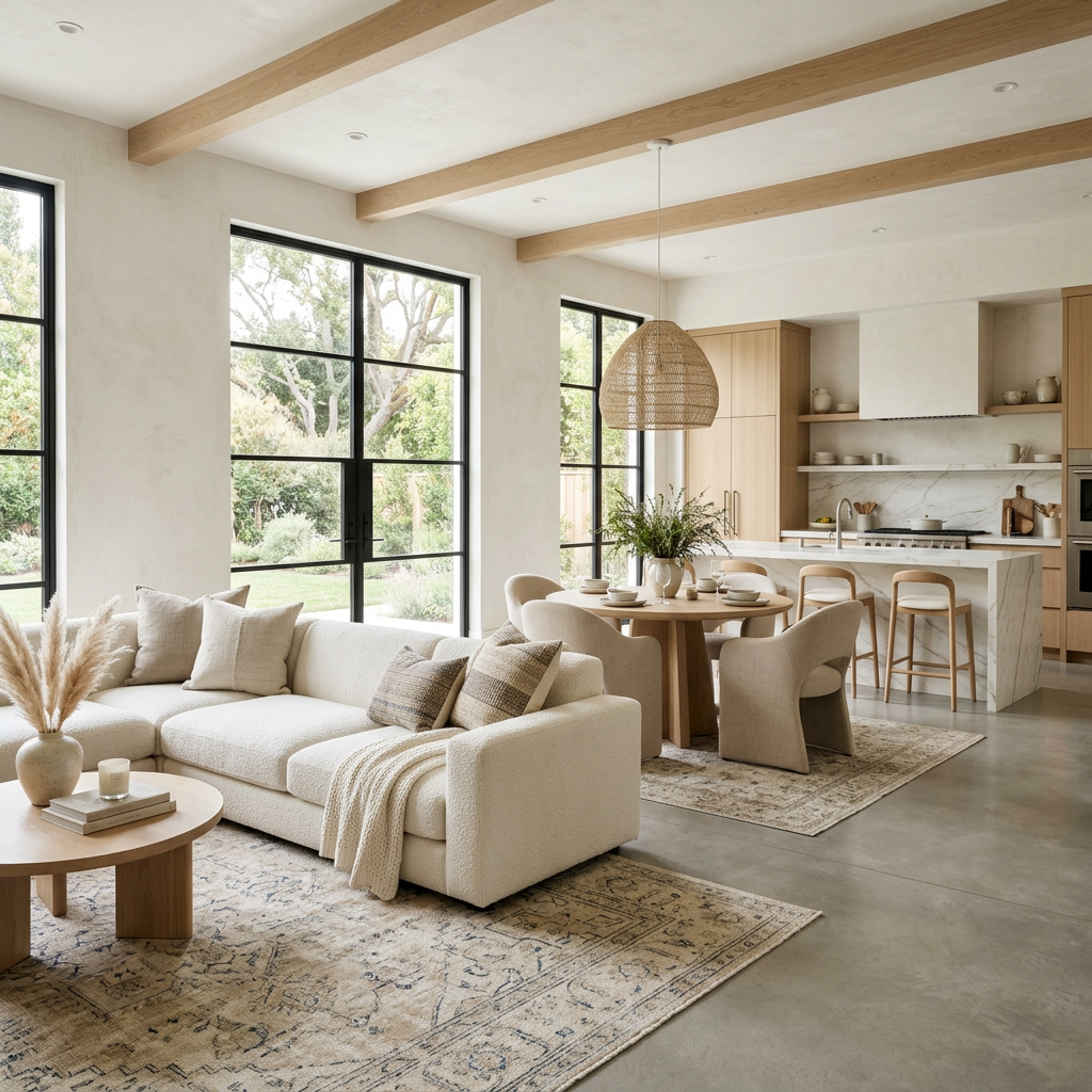L-Shaped Sofa Space Saving Design with Integrated Pantry Storage