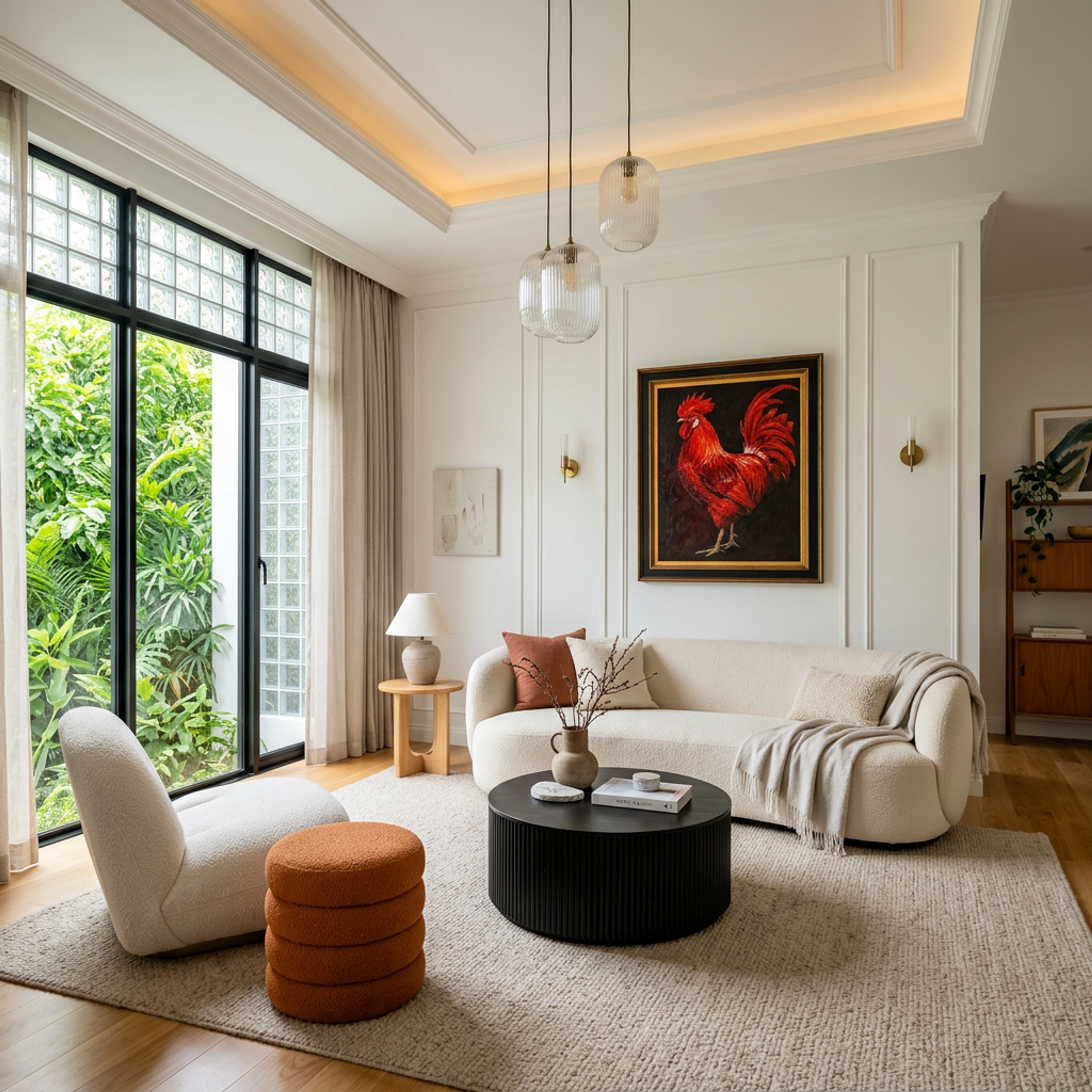 Rectangular Gypsum False Ceiling Design with Cove Lights