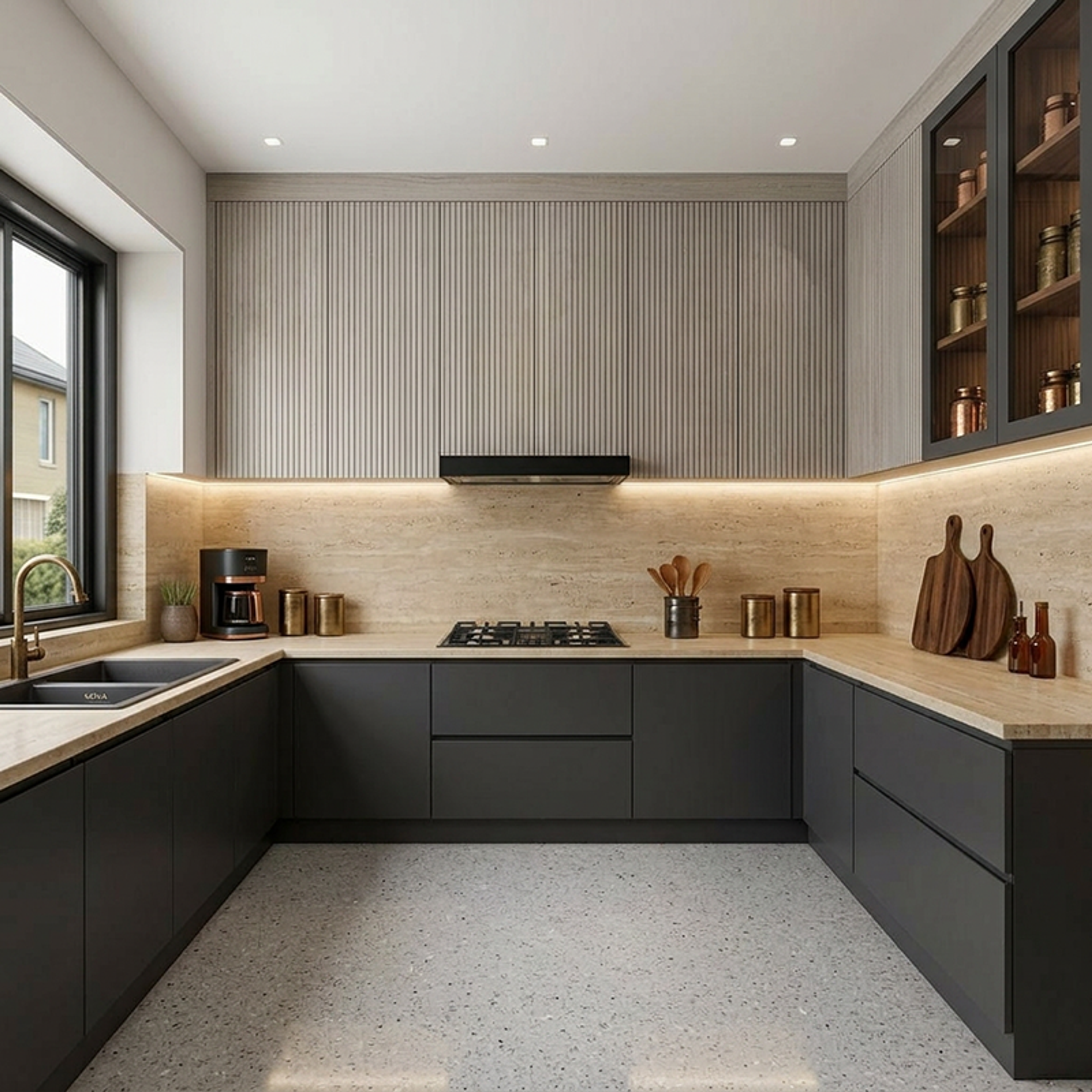 Square Terrazzo Flooring Design with Light Grey and White Tiles