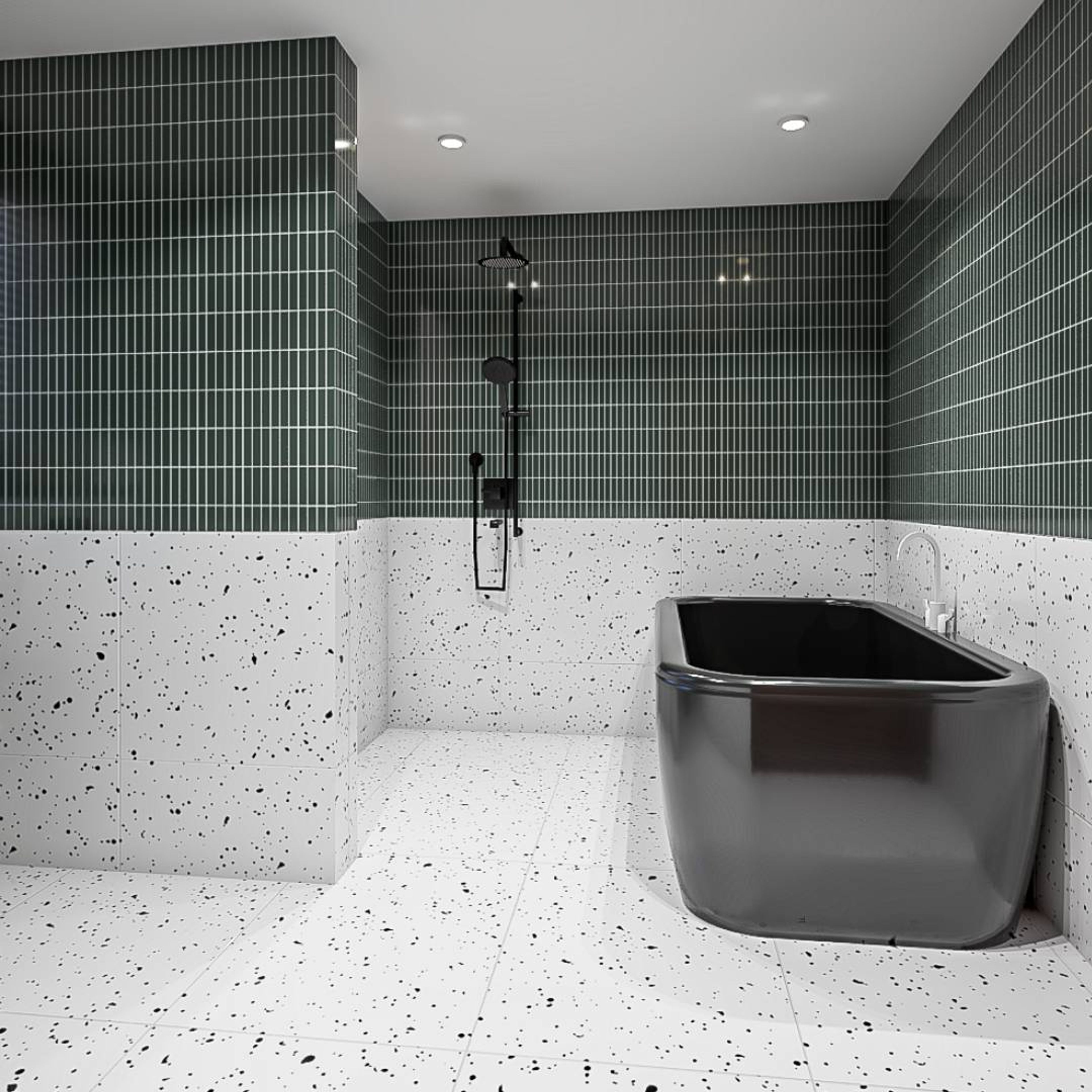 White and Black Square Contemporary Flooring Design