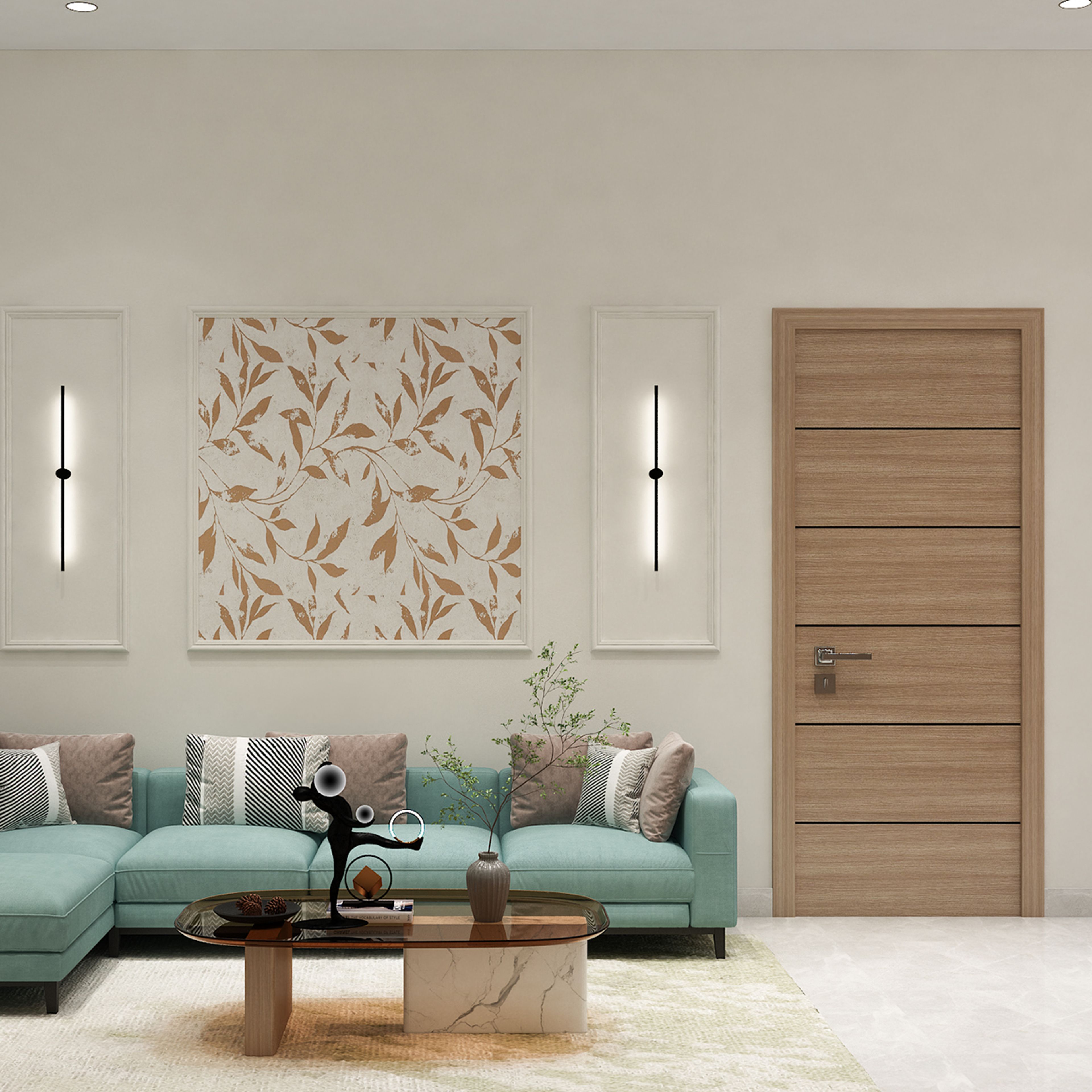 Modern Swing Single Living Room Door Design with Matte Finish