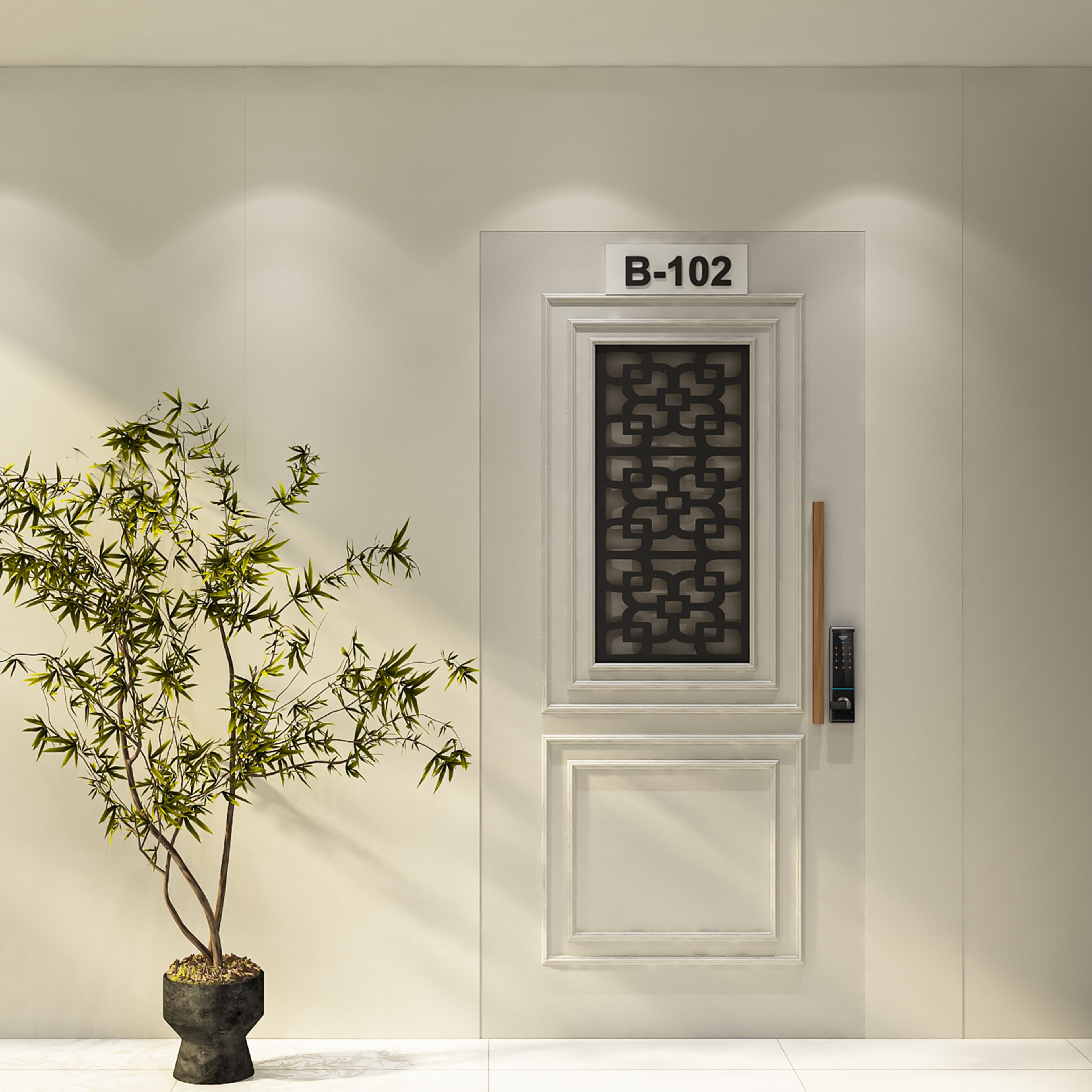 Entrance Swing Single Door Design with Classic Matte Detailing