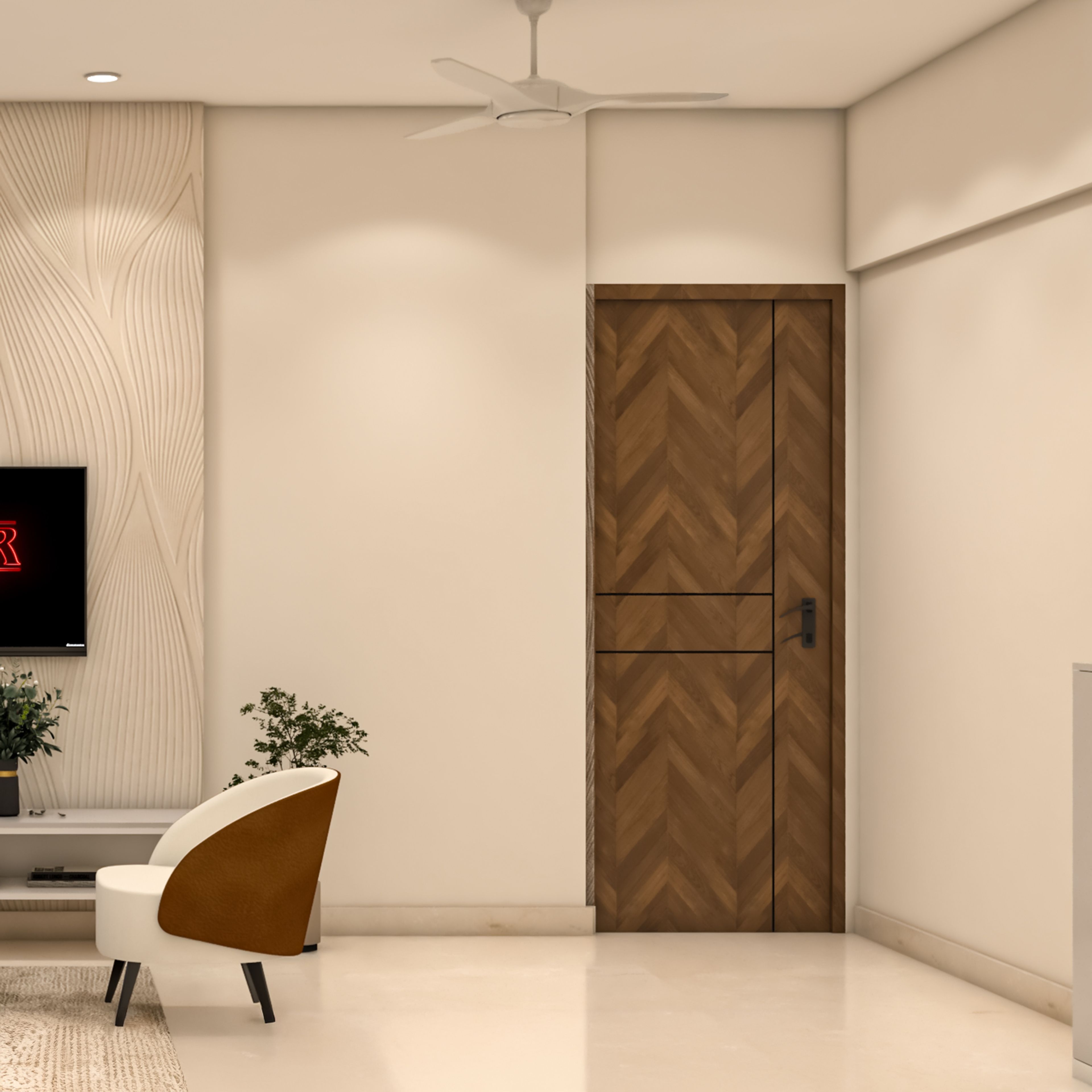 Modern Entrance Door Design with Swing Single Panel Matte Finish