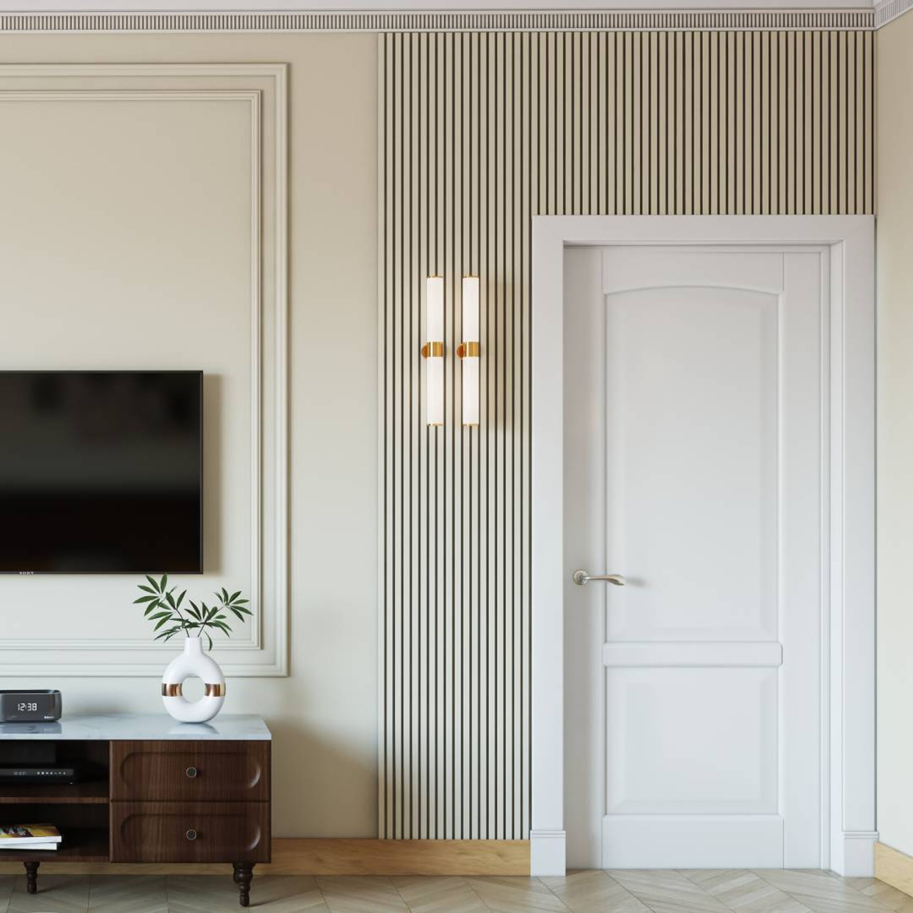 Contemporary Swing Single Entrance Door Design with Minimal Matte Finish