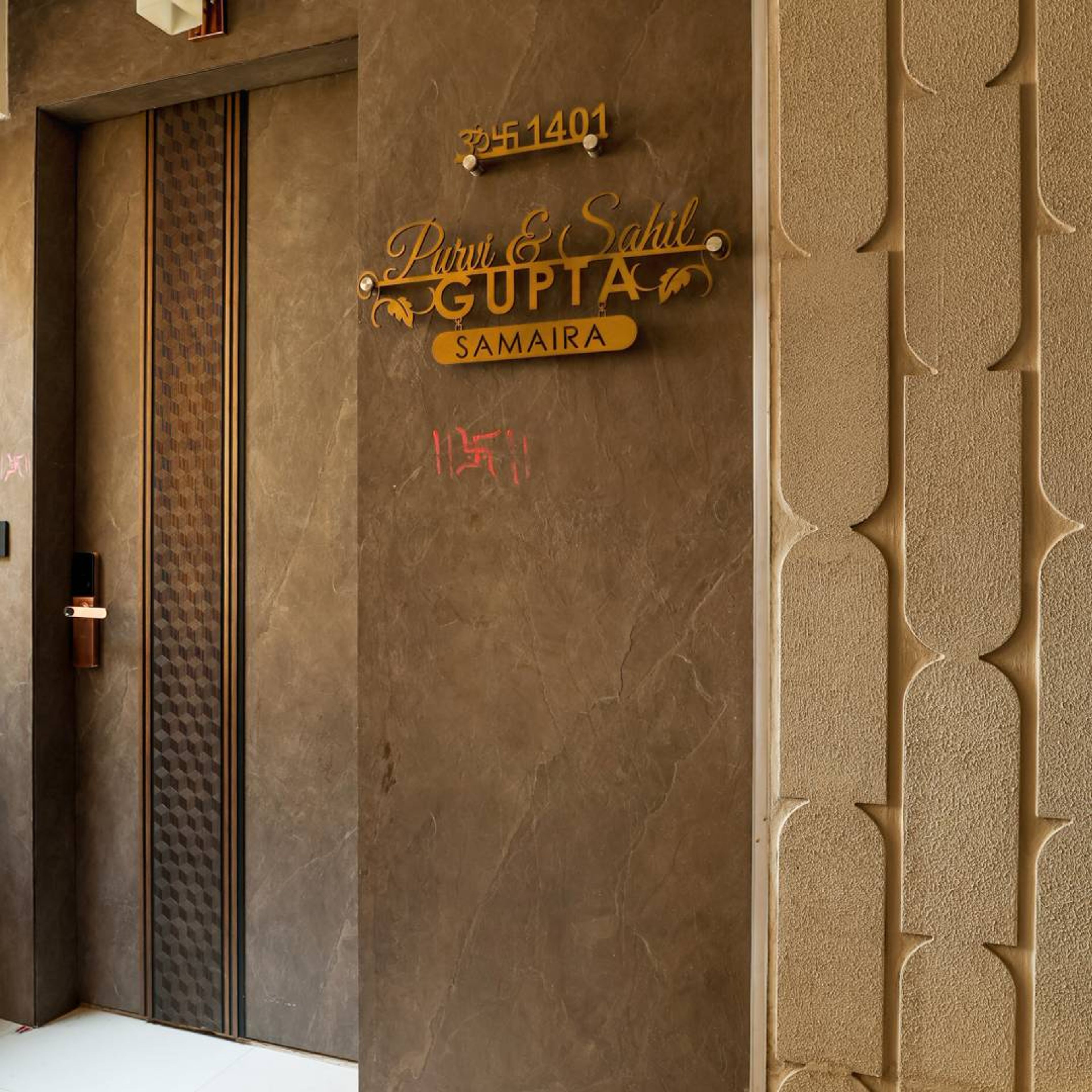 Swing Single Entrance Door Contemporary Design with Matte Finish