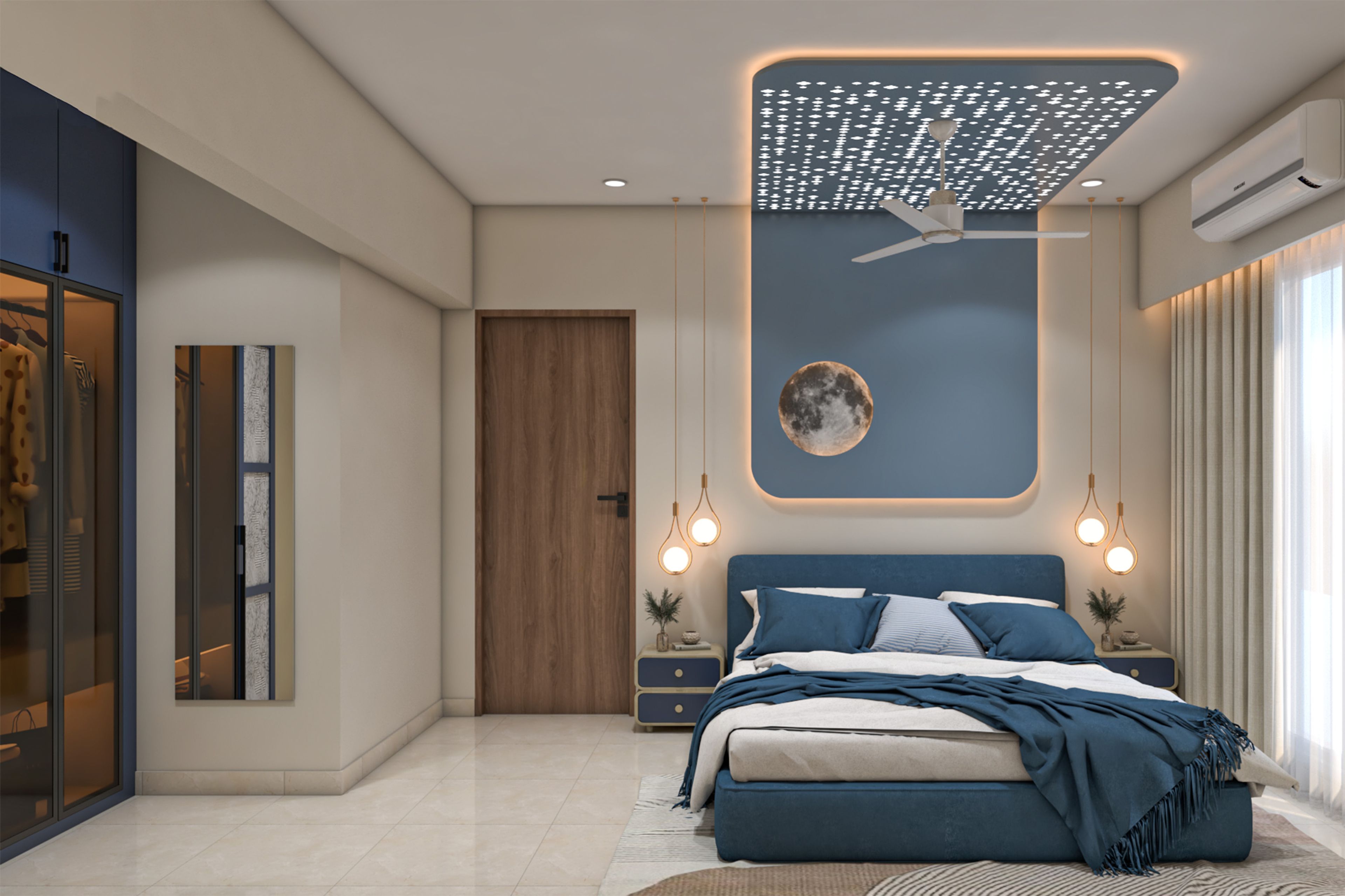 Contemporary Double Layer Rounded Gypsum False Ceiling Design