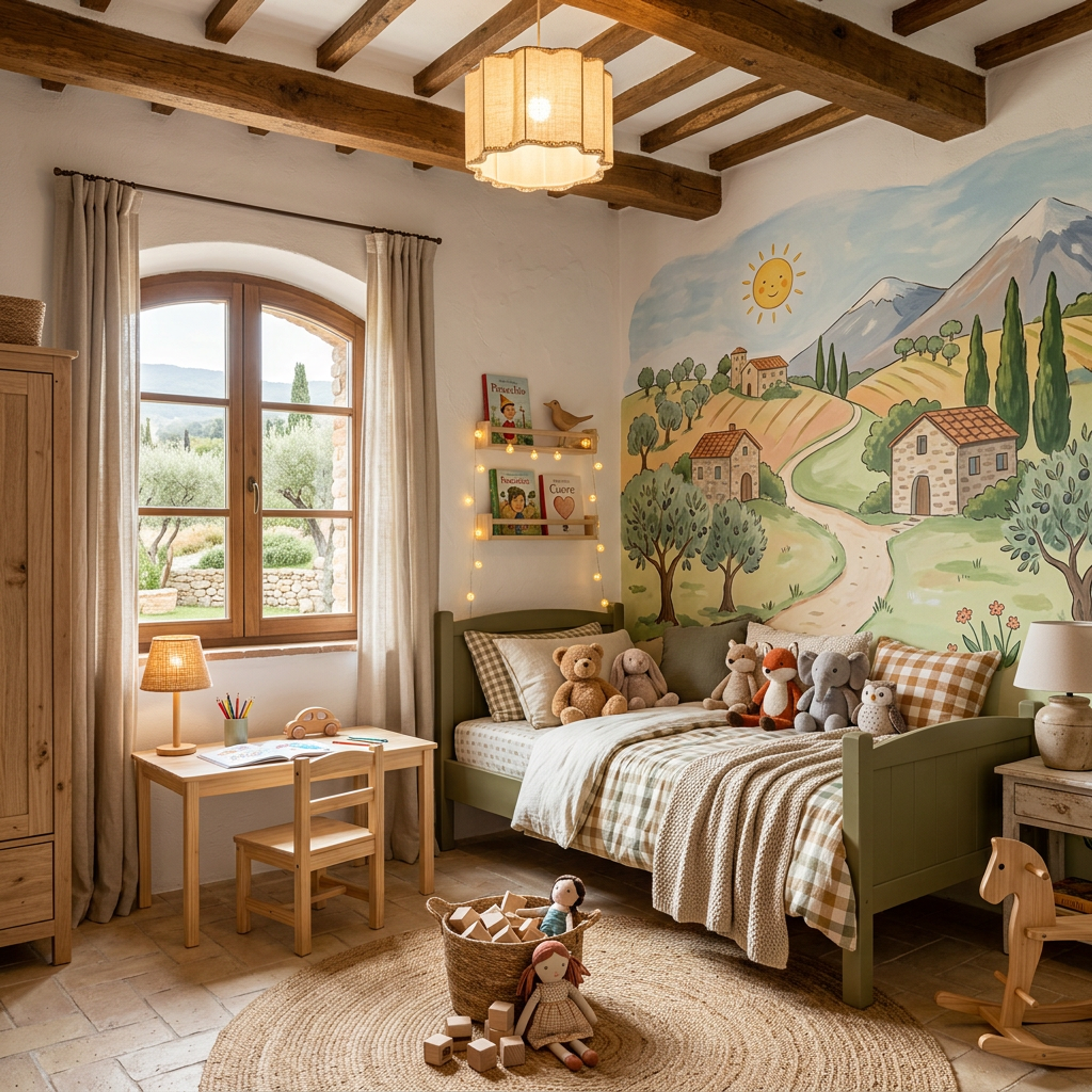 Contemporary Kids Bedroom Design with Single Cot Bed and Study