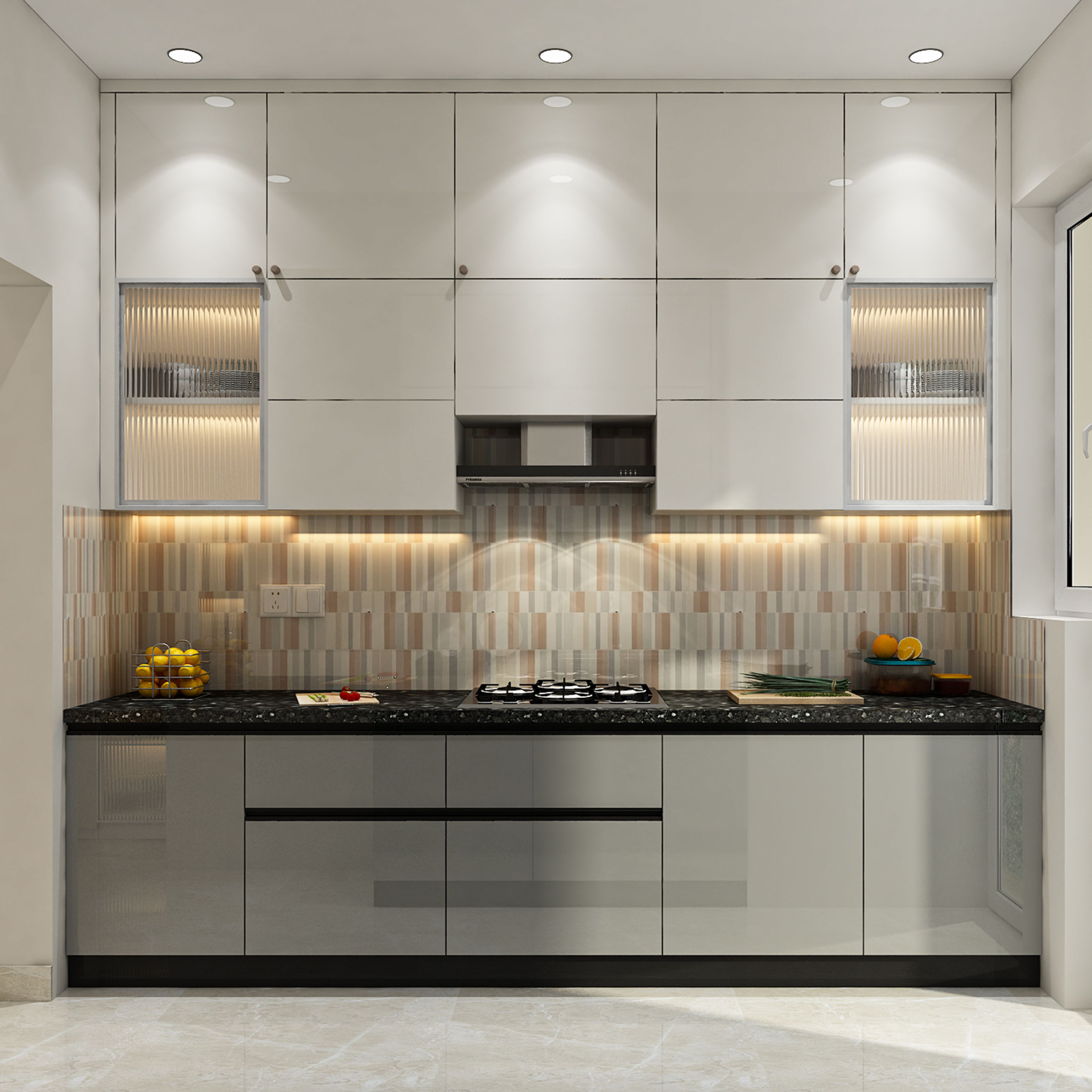 Glossy Ceramic Kitchen Backsplash Tile Design with Mosaic Pattern