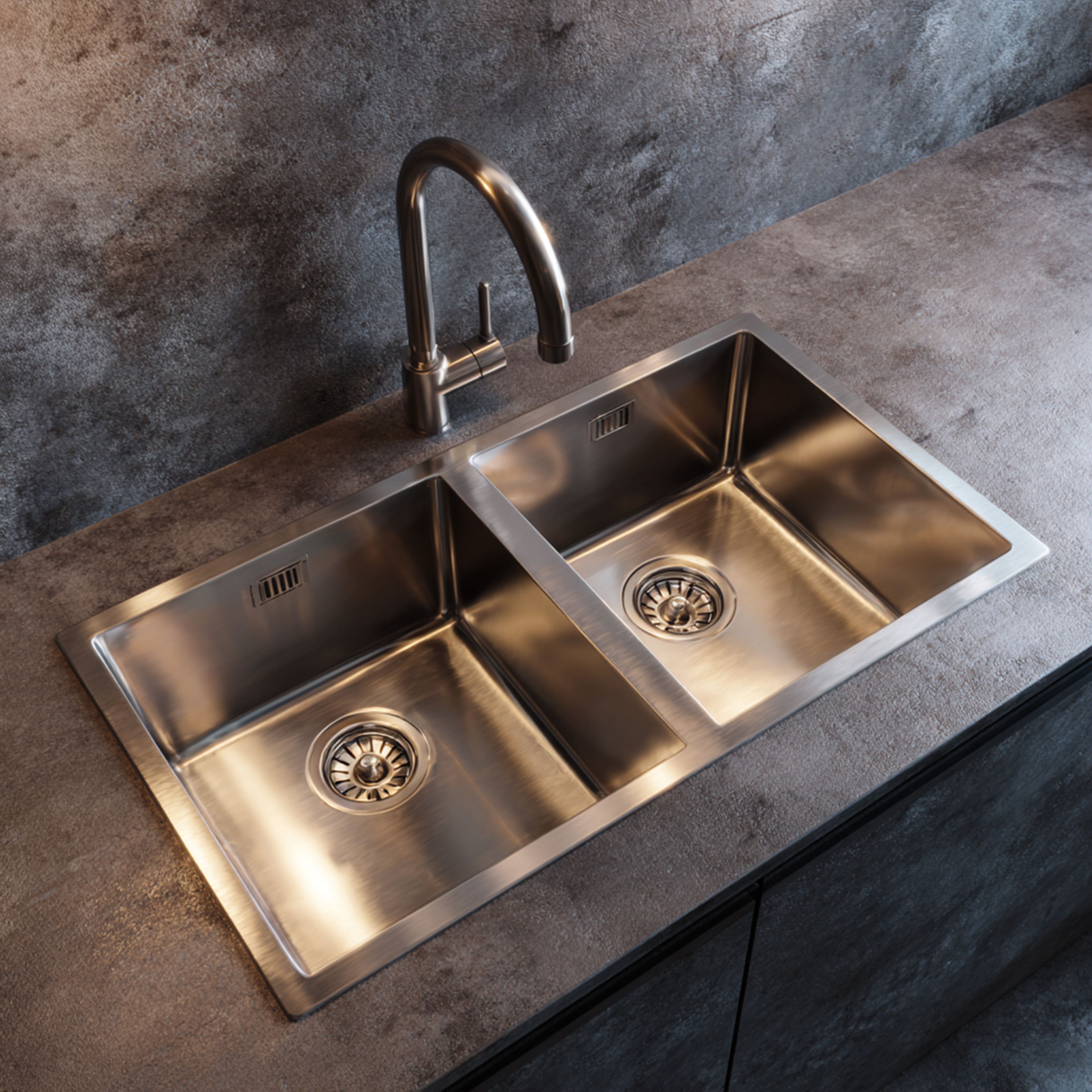 Stainless Steel Kitchen Sink Design with Dual Bowl Top Mount