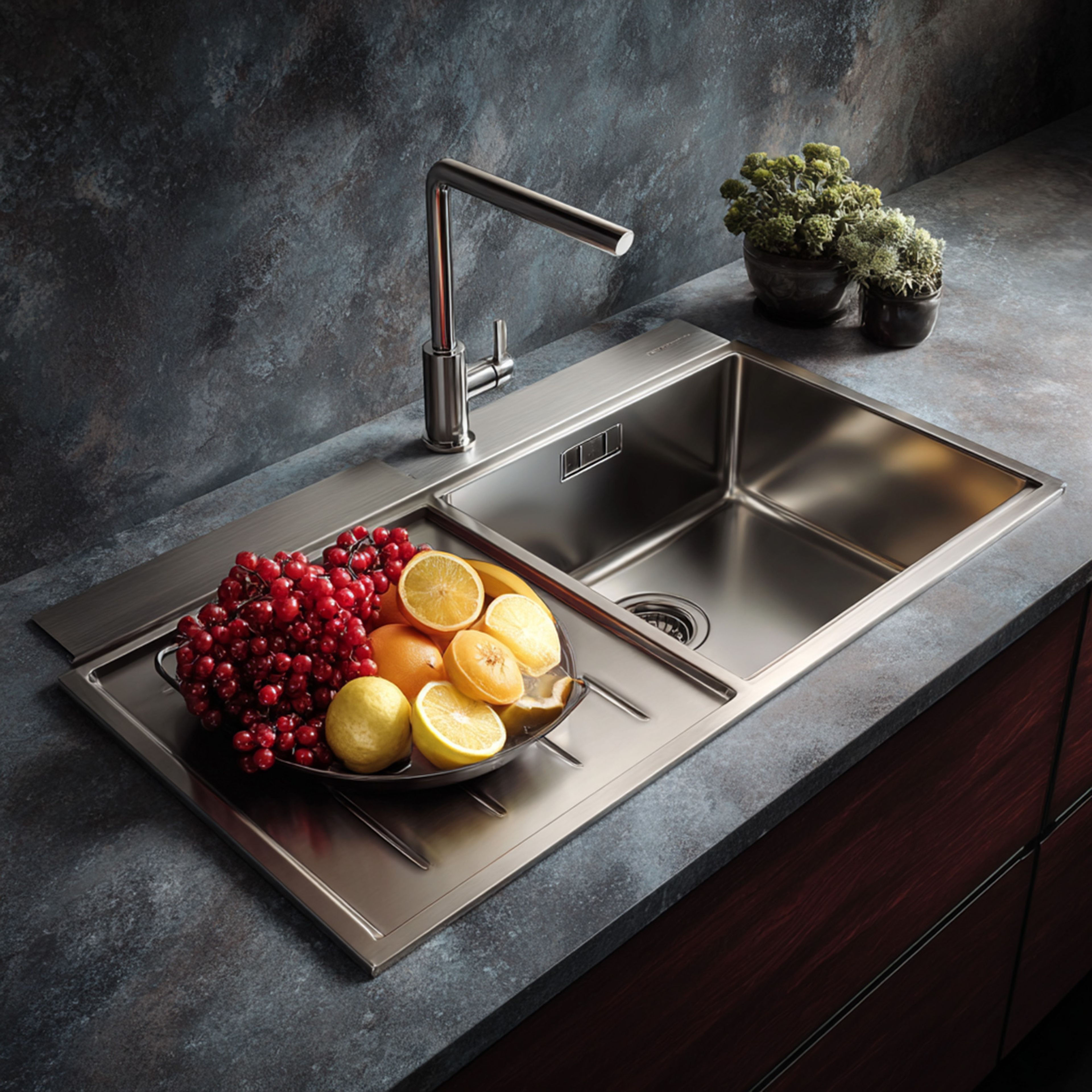 Stainless Steel Single Bowl Top Mount Kitchen Sink Design with Drainboard