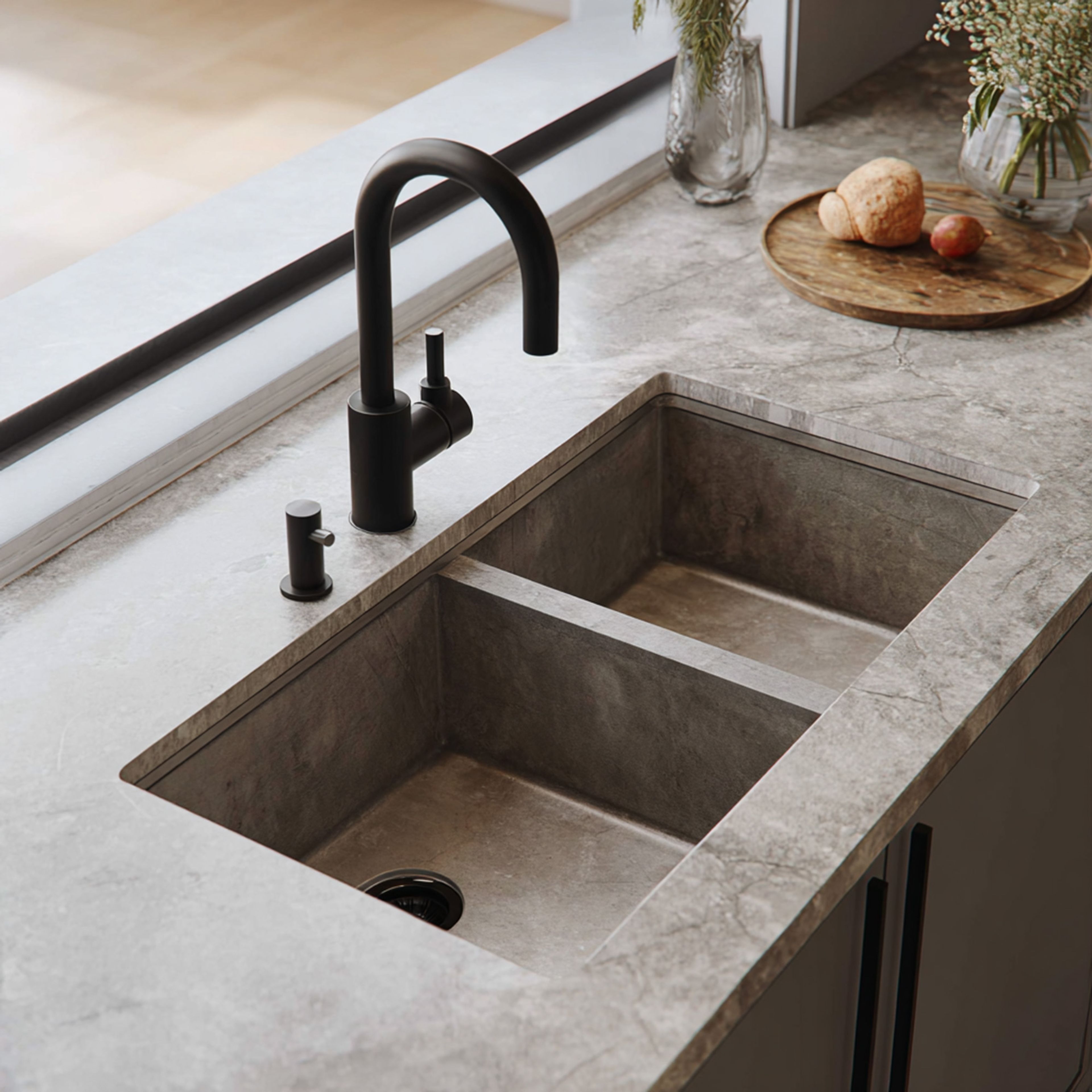 Quartz Double Bowl Undermount Kitchen Sink Design
