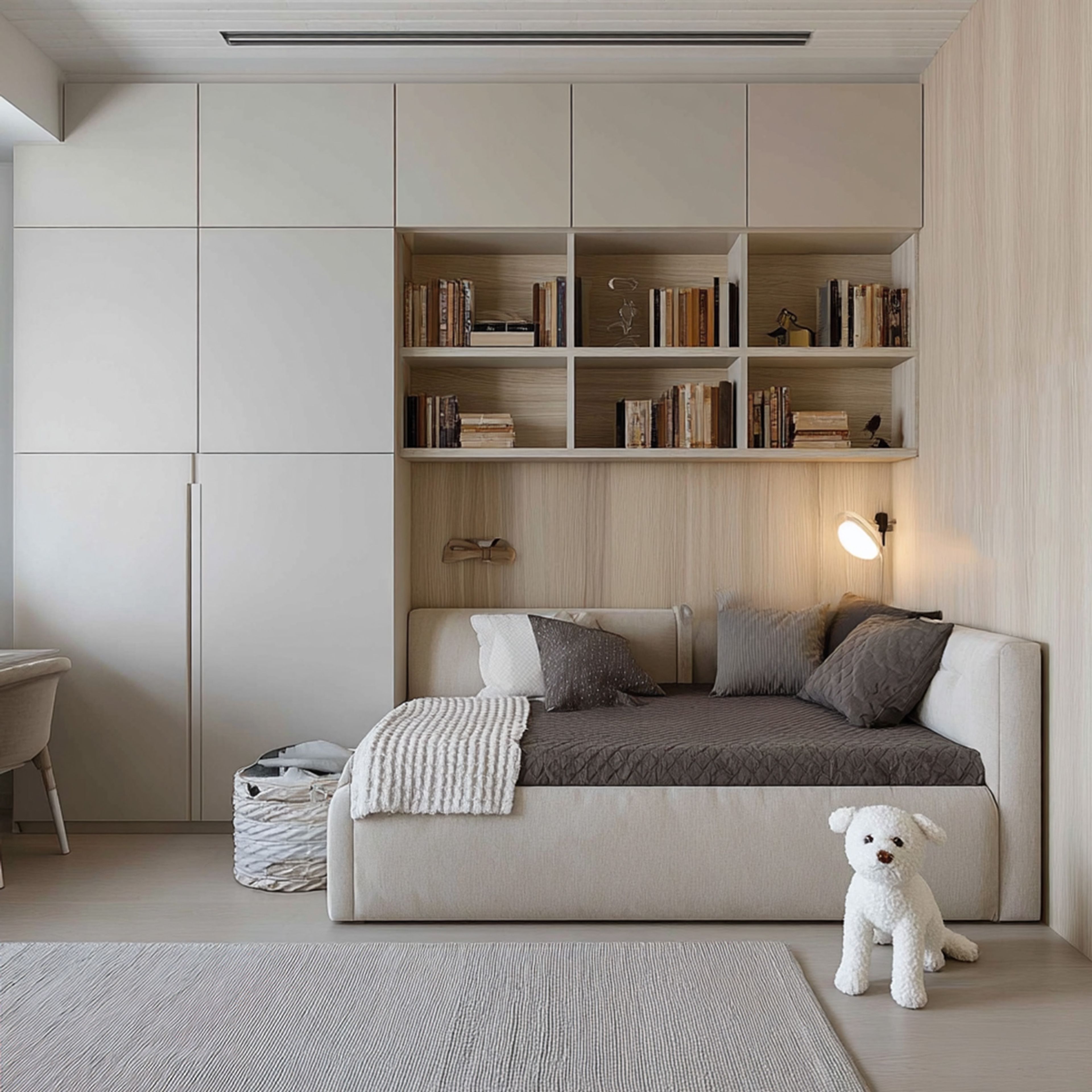 Multi Functional Space Saving Bedroom Design with Wardrobe Study Desk