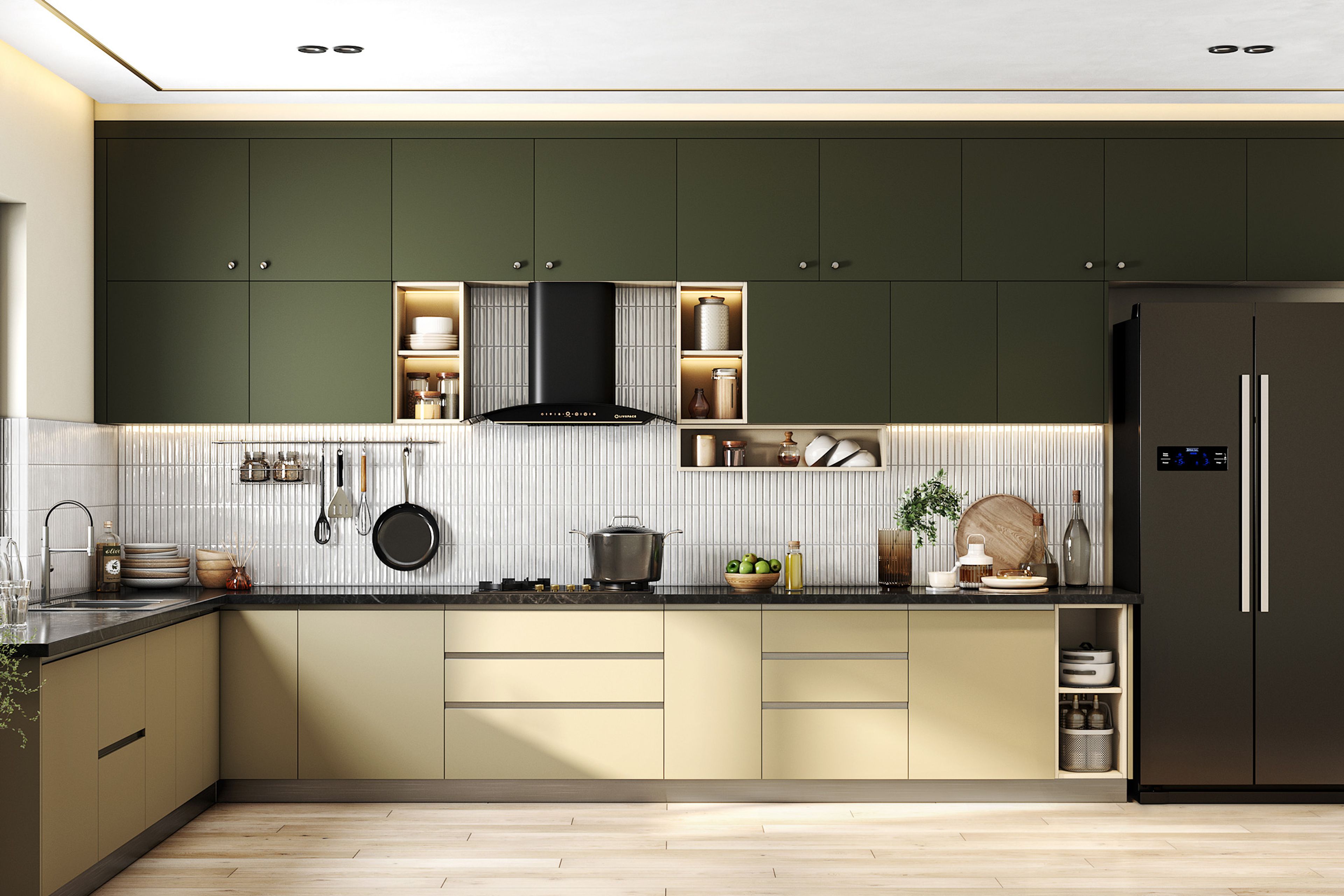 Off-White Vertical Stacked Porcelain Kitchen and Bathroom Tile Design