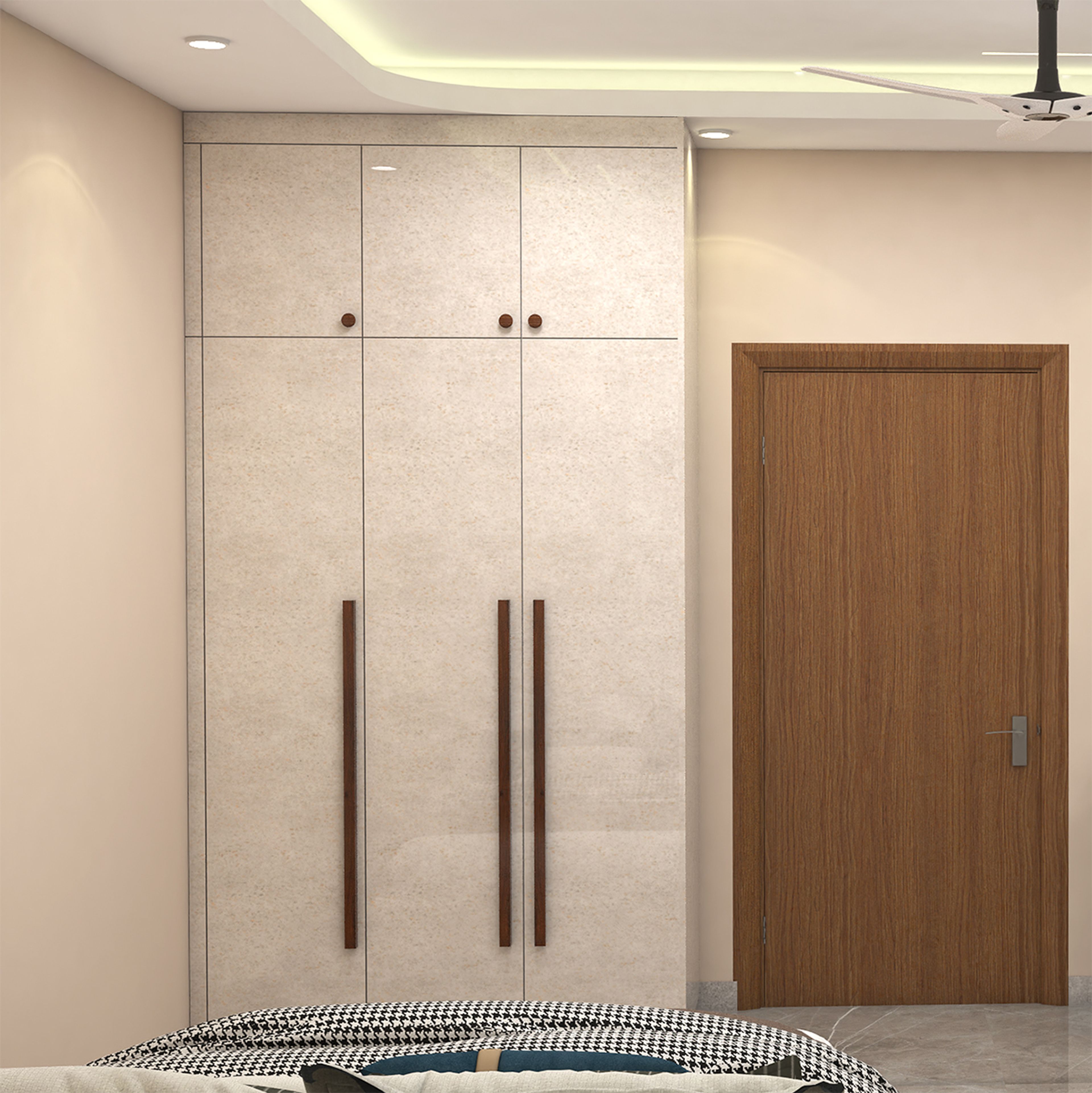 2-Door Contemporary Swing Wardrobe Design with Tall Handles