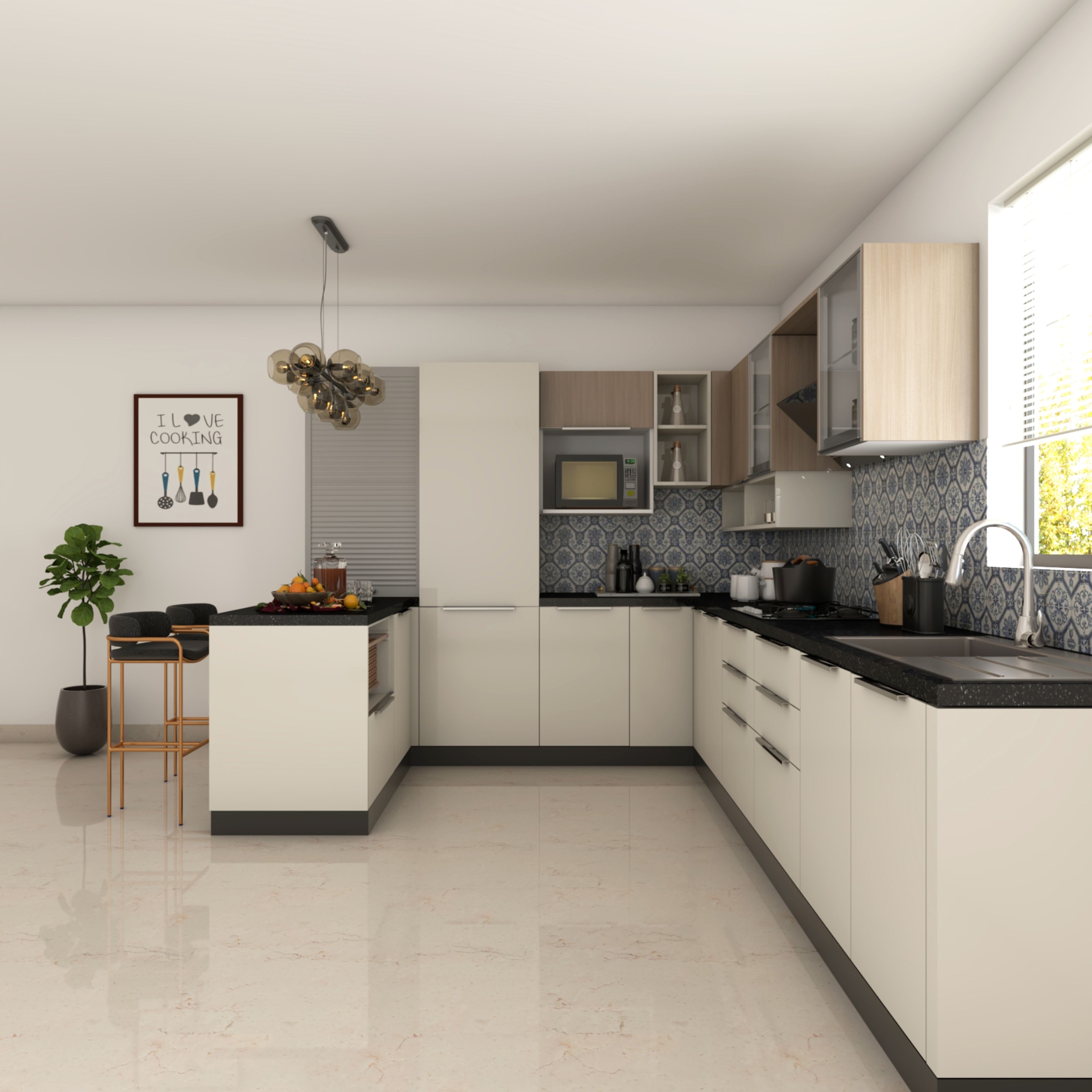 Contemporary-Style Compact Budget Modular Kitchen