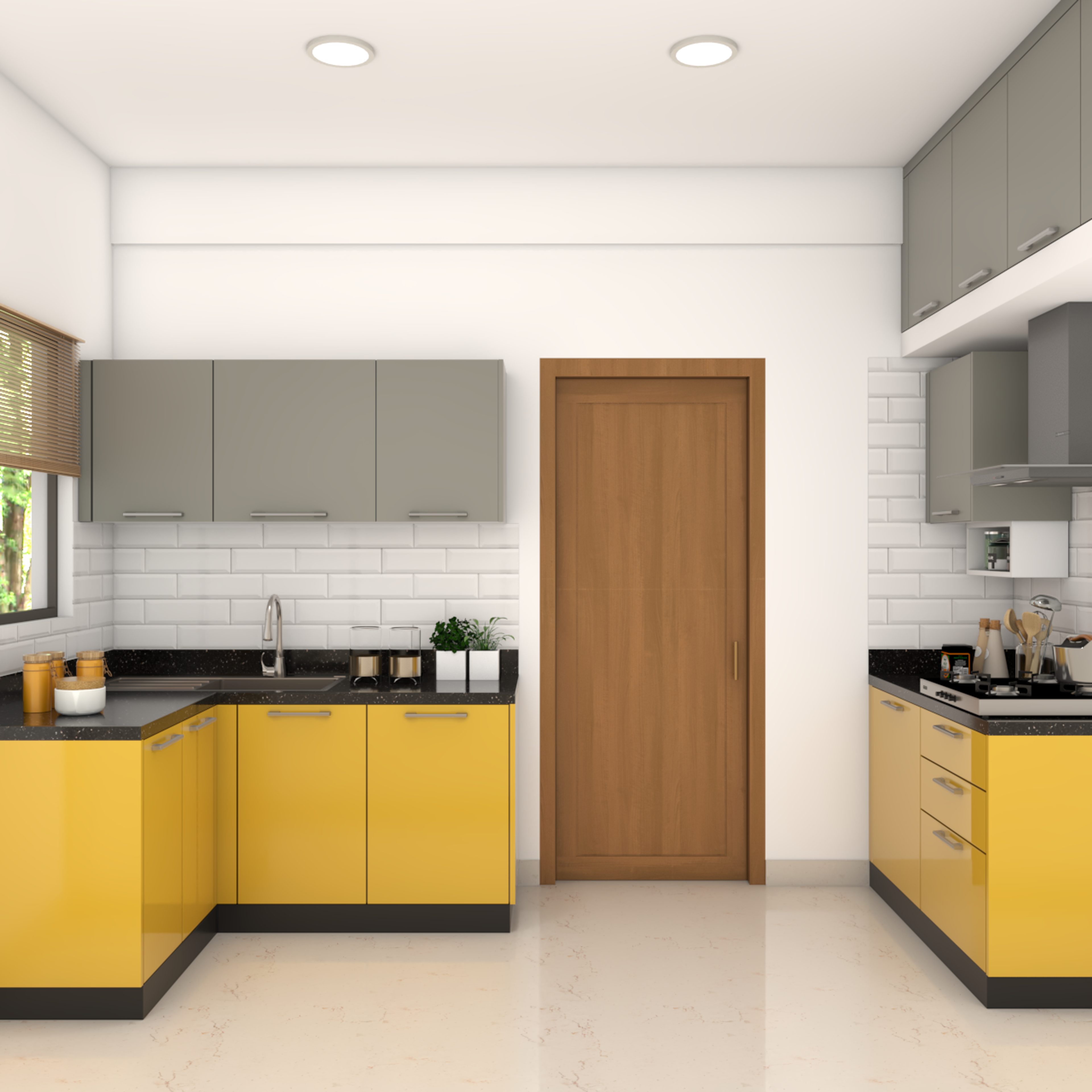 Budget Kitchen with Multiple Cabinets