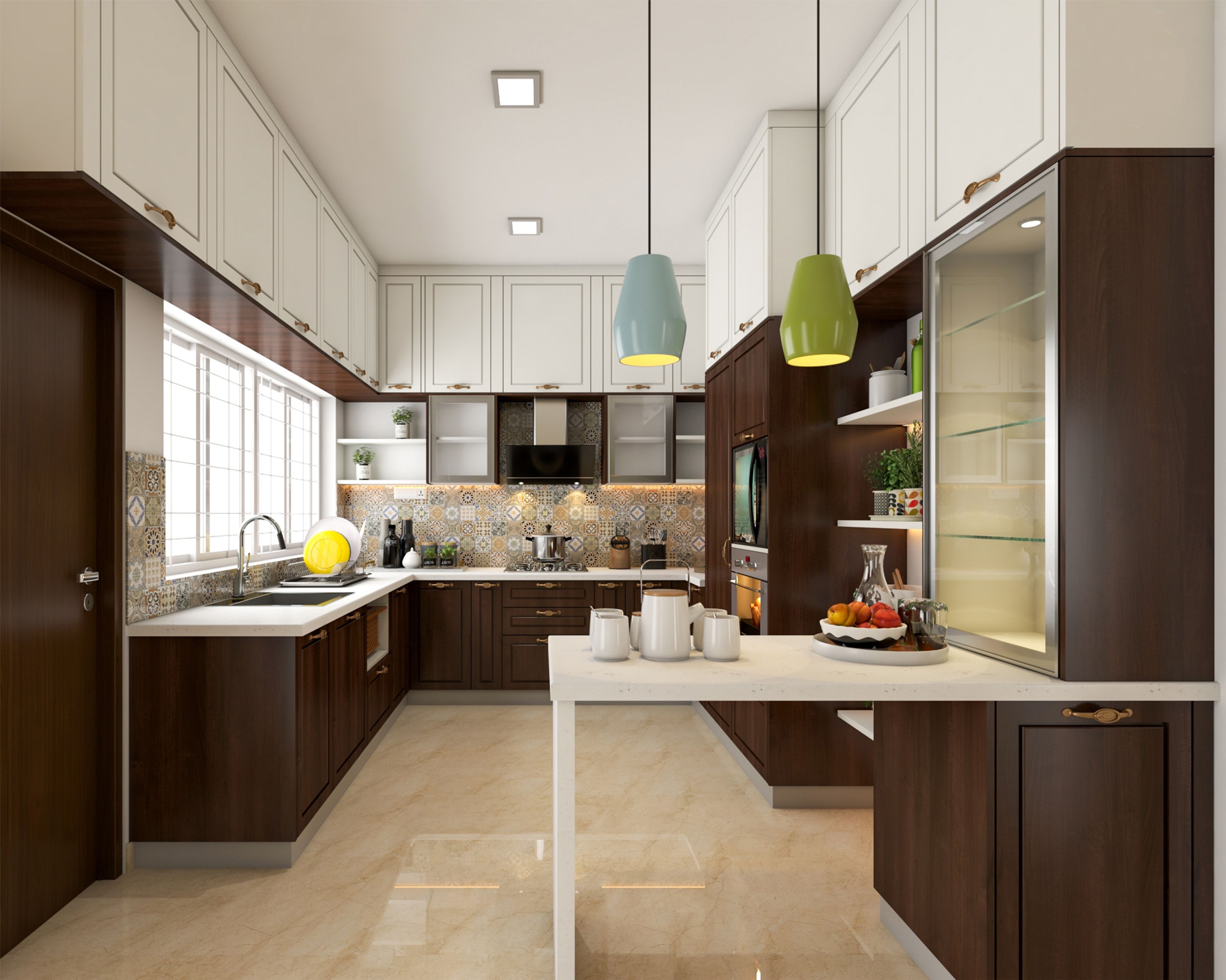 Premium Kitchen with Antique Handles and Dado