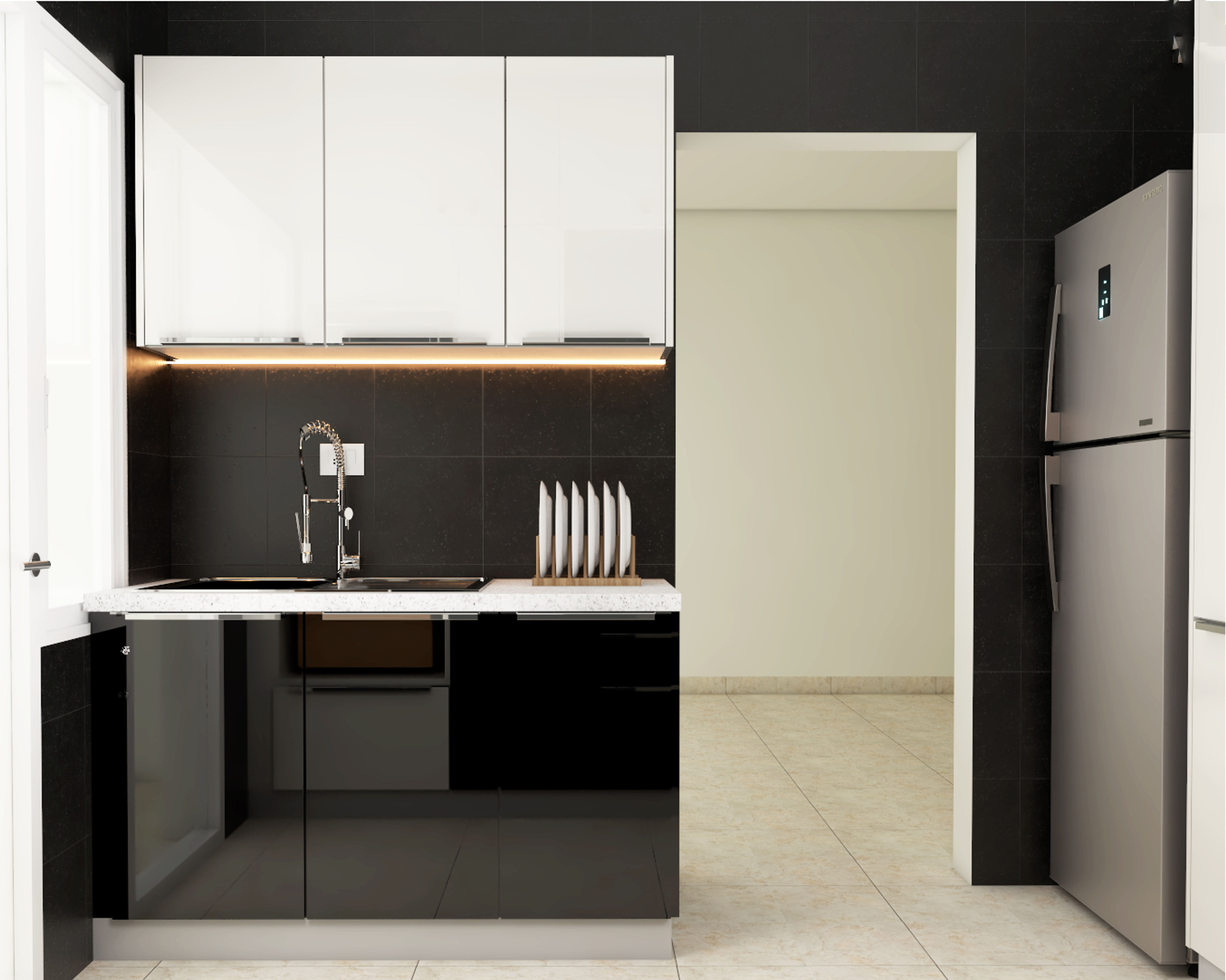 Premium Two-Toned Kitchen Design - Livspace