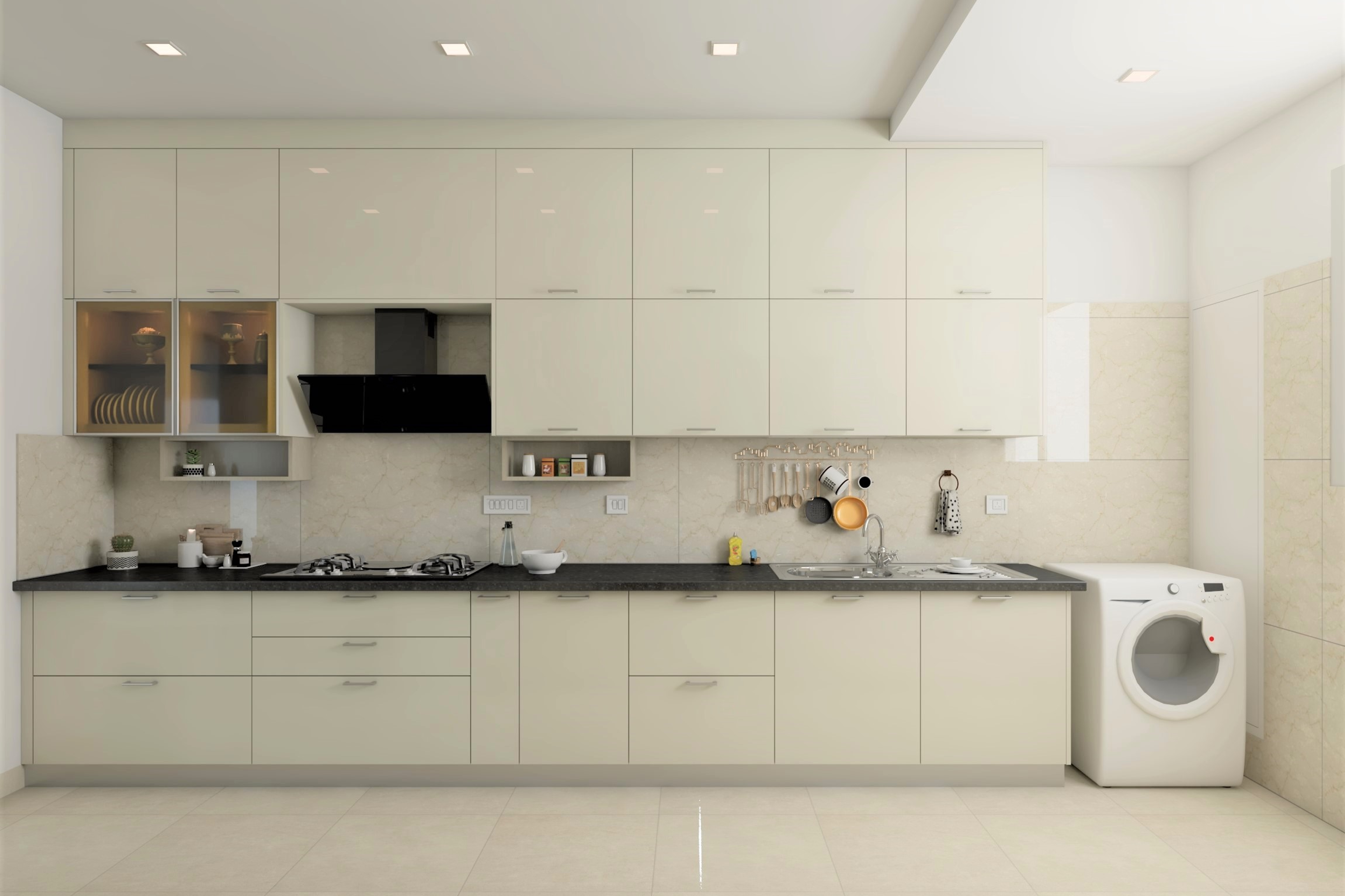 Neutral-Toned Spacious Kitchen