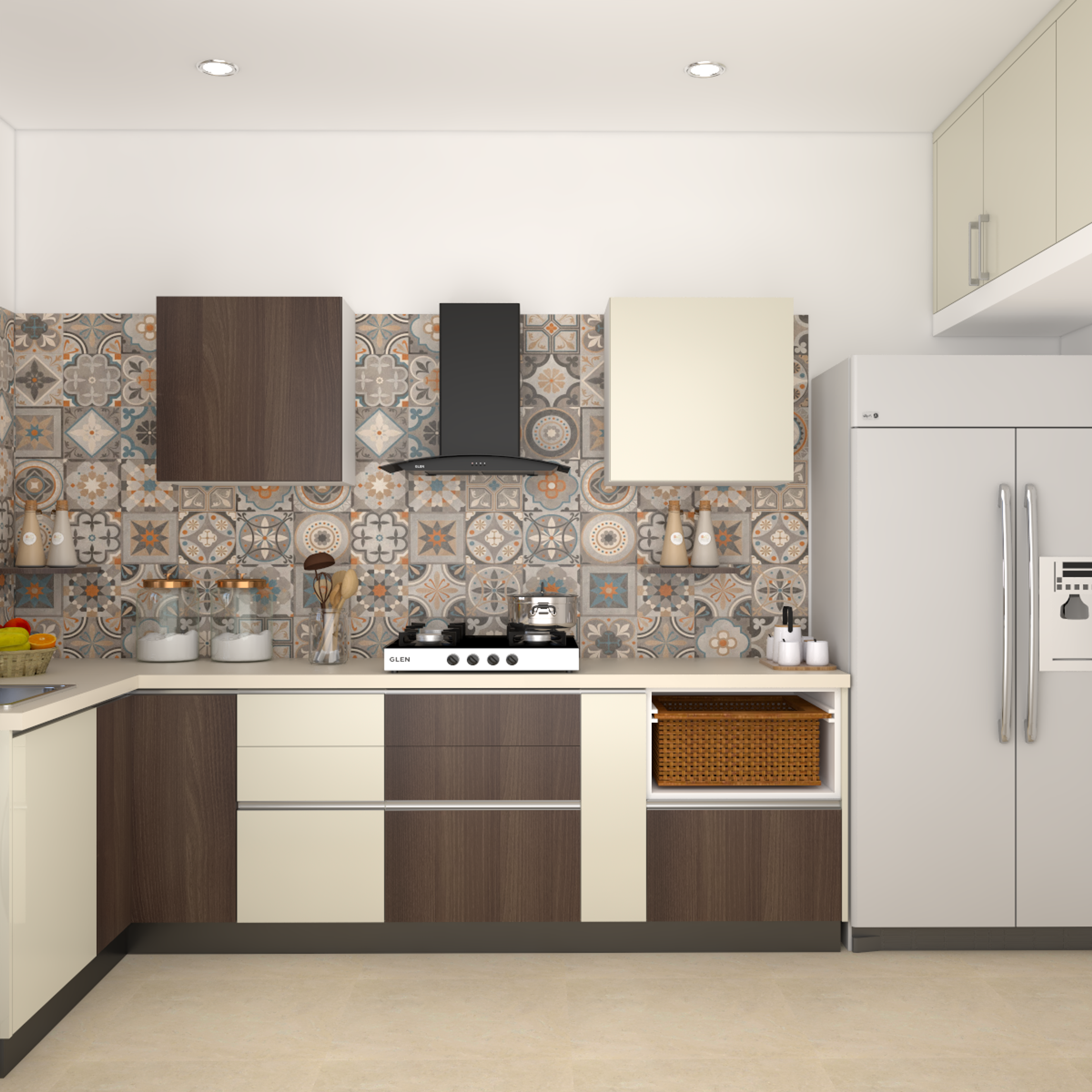 Modern Kitchen with Warm Brown Earthy Colours