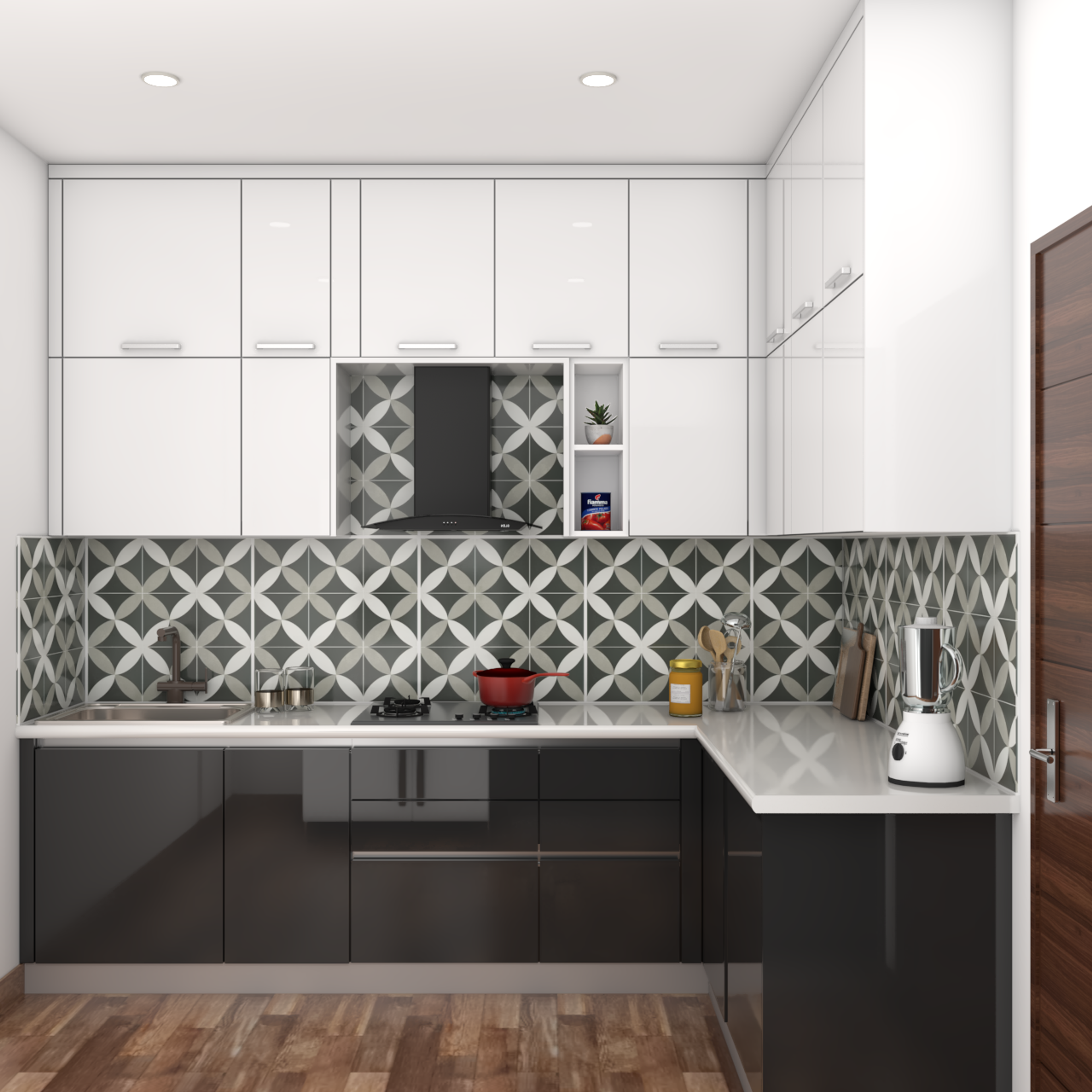 Classy Black and White Kitchen