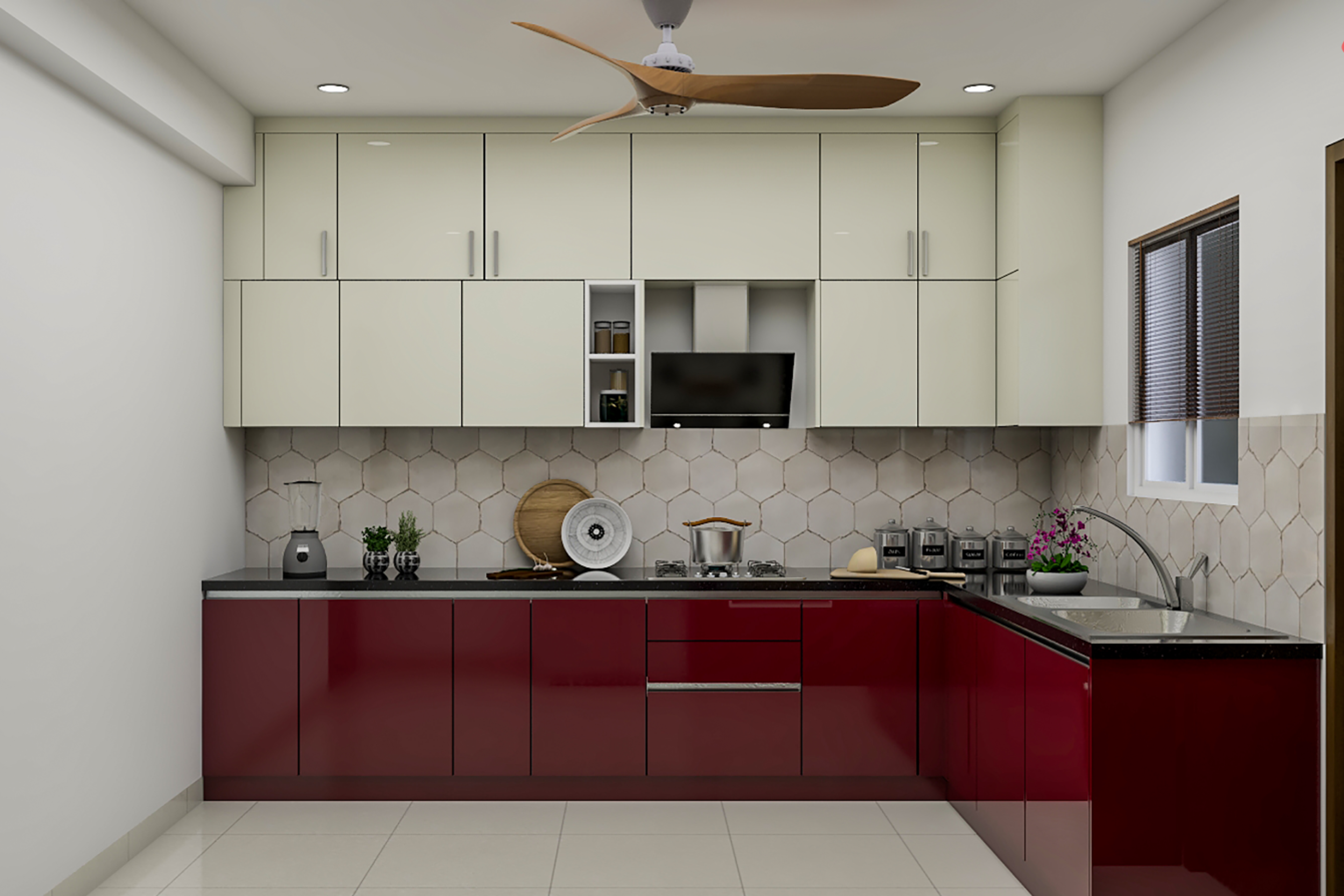 Contemporary Style Compact Budget Modular Kitchen