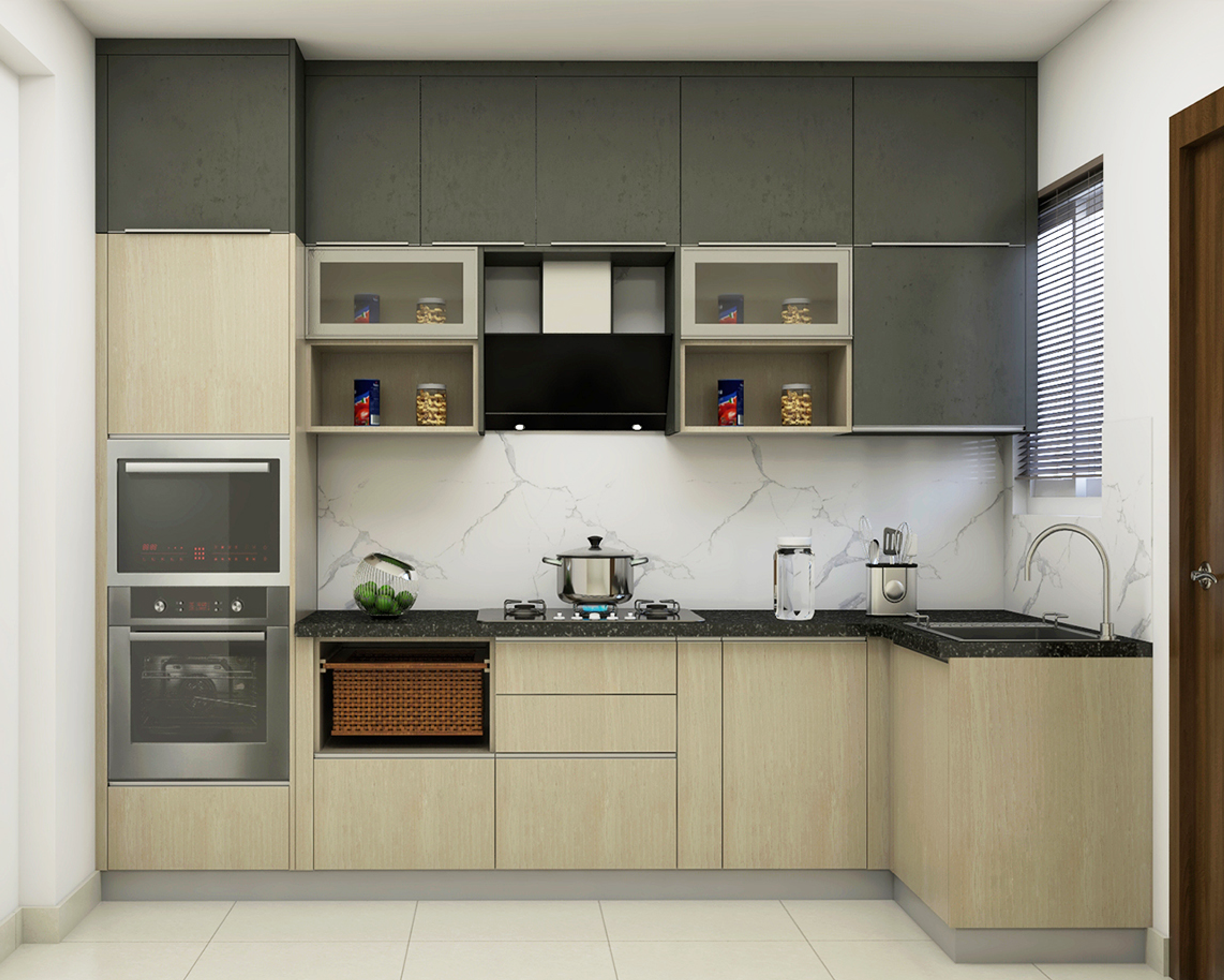 Contemporary Style Compact Budget Kitchen