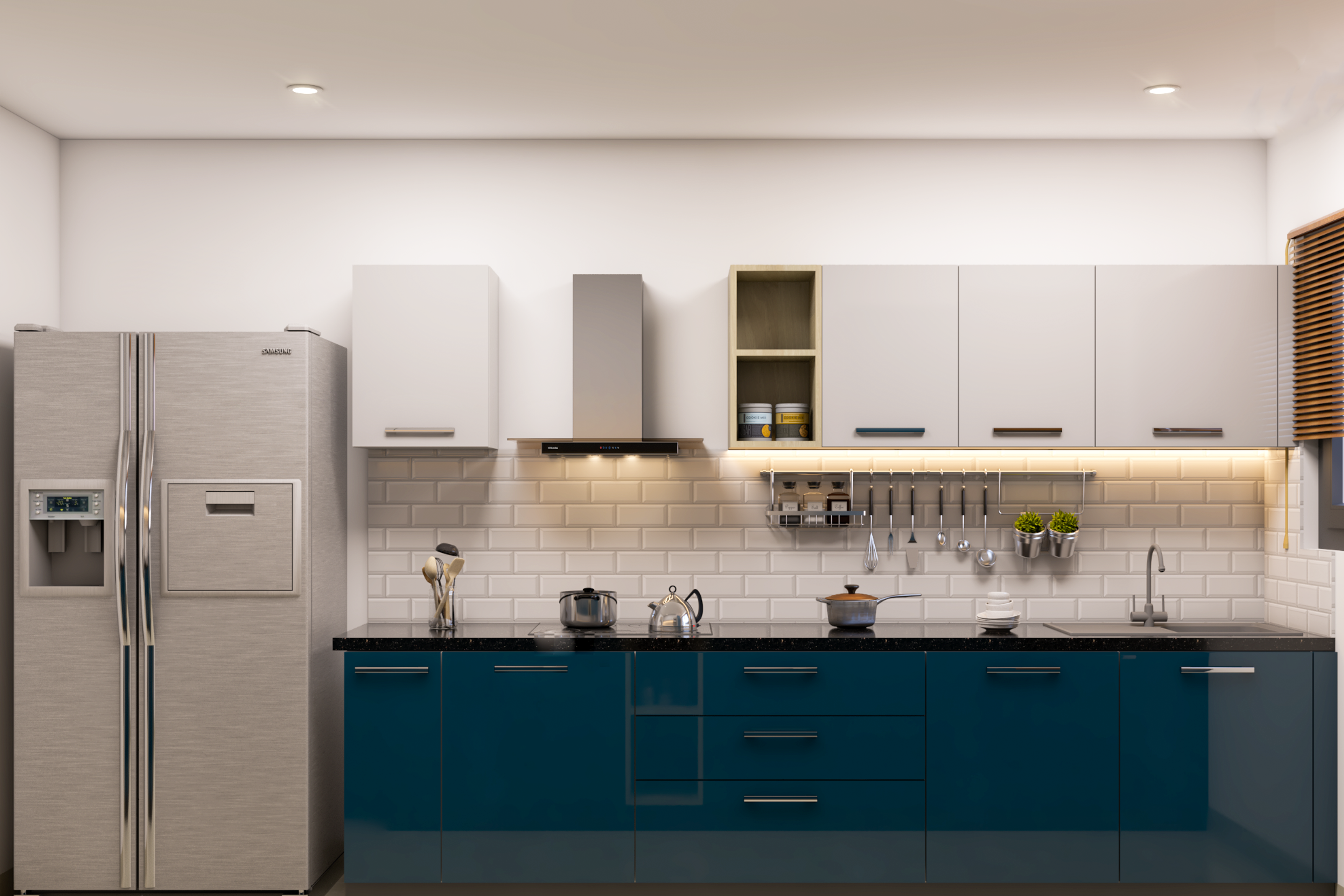 Contemporary-Styled Spacious Budget Modular Kitchen