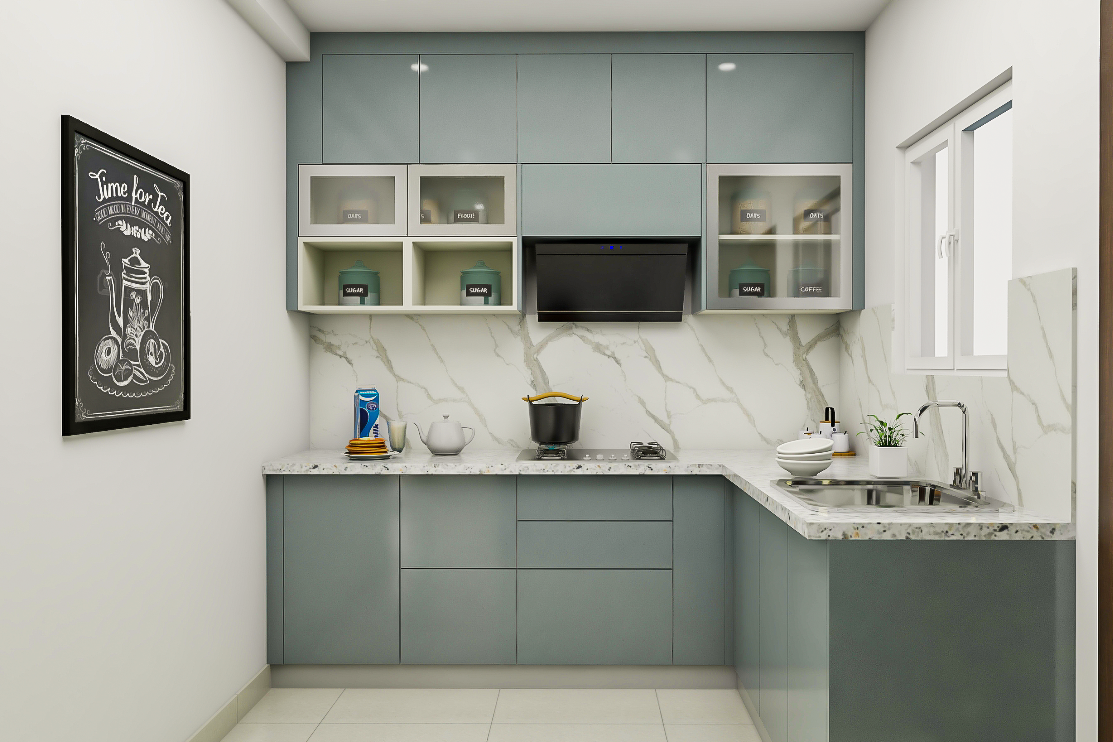 Contemporary-Style Compact Modular Kitchen