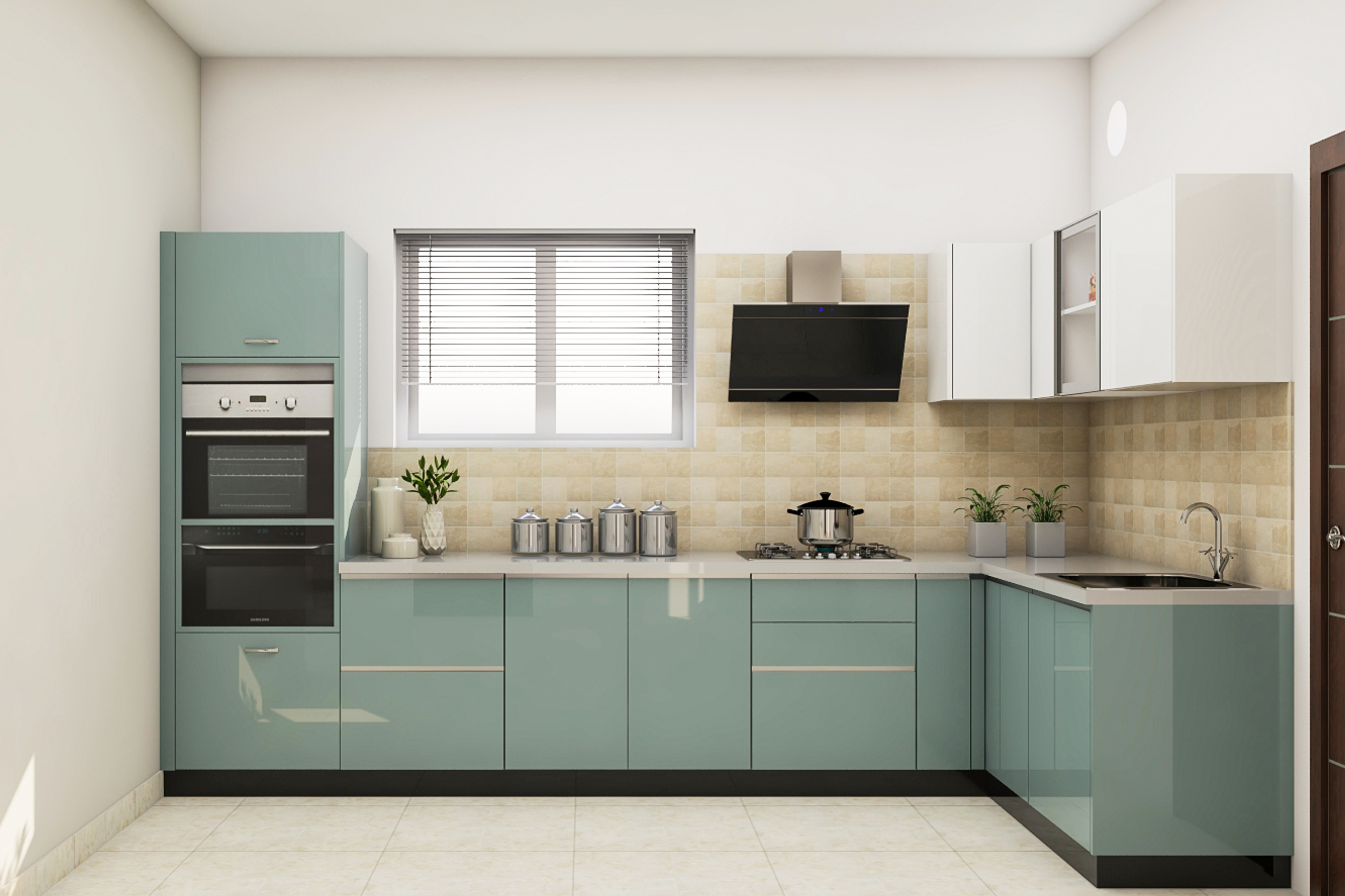 Modern Styled Compact Modular Kitchen