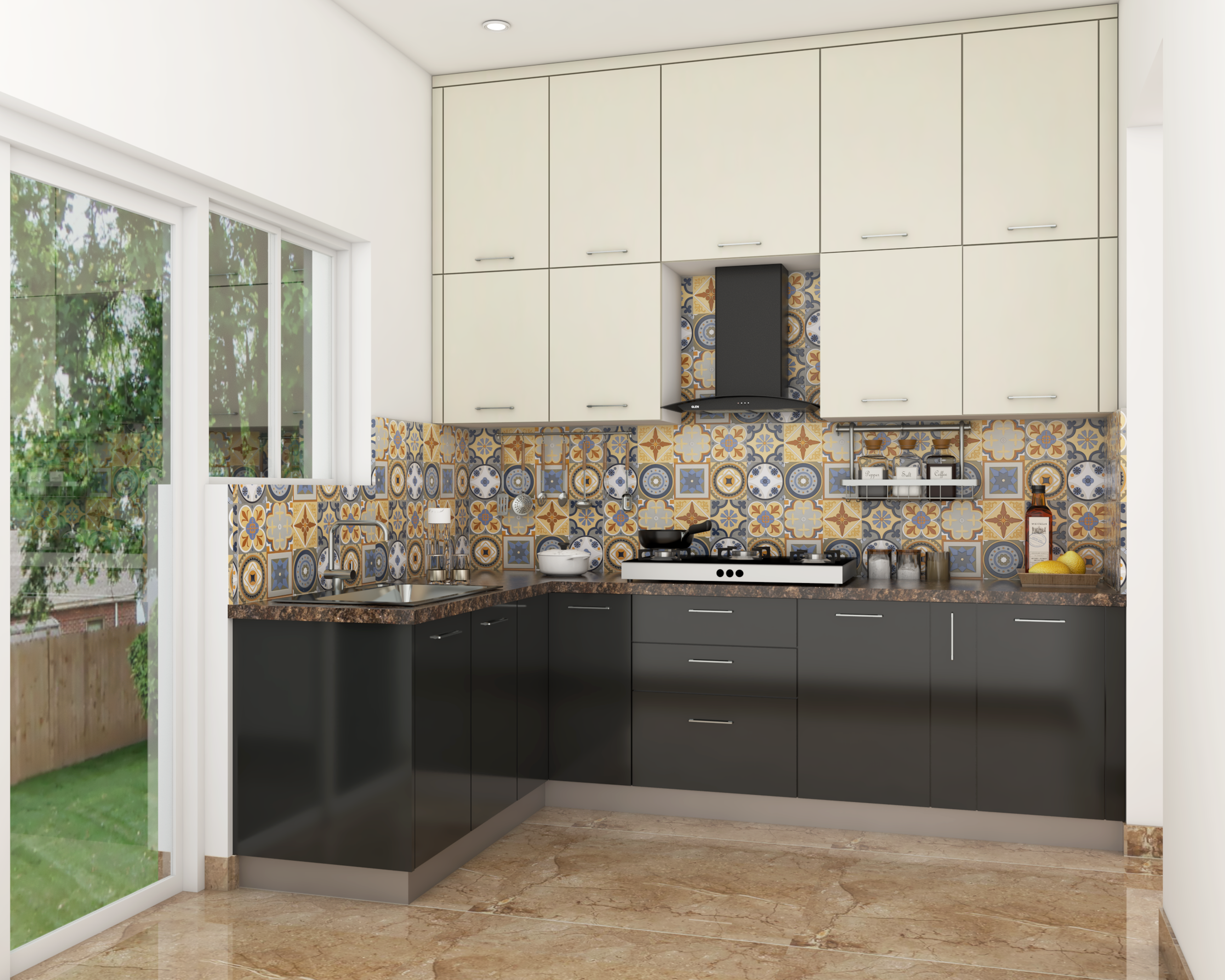 Contemporary-Style Compact Budget Modular Kitchen