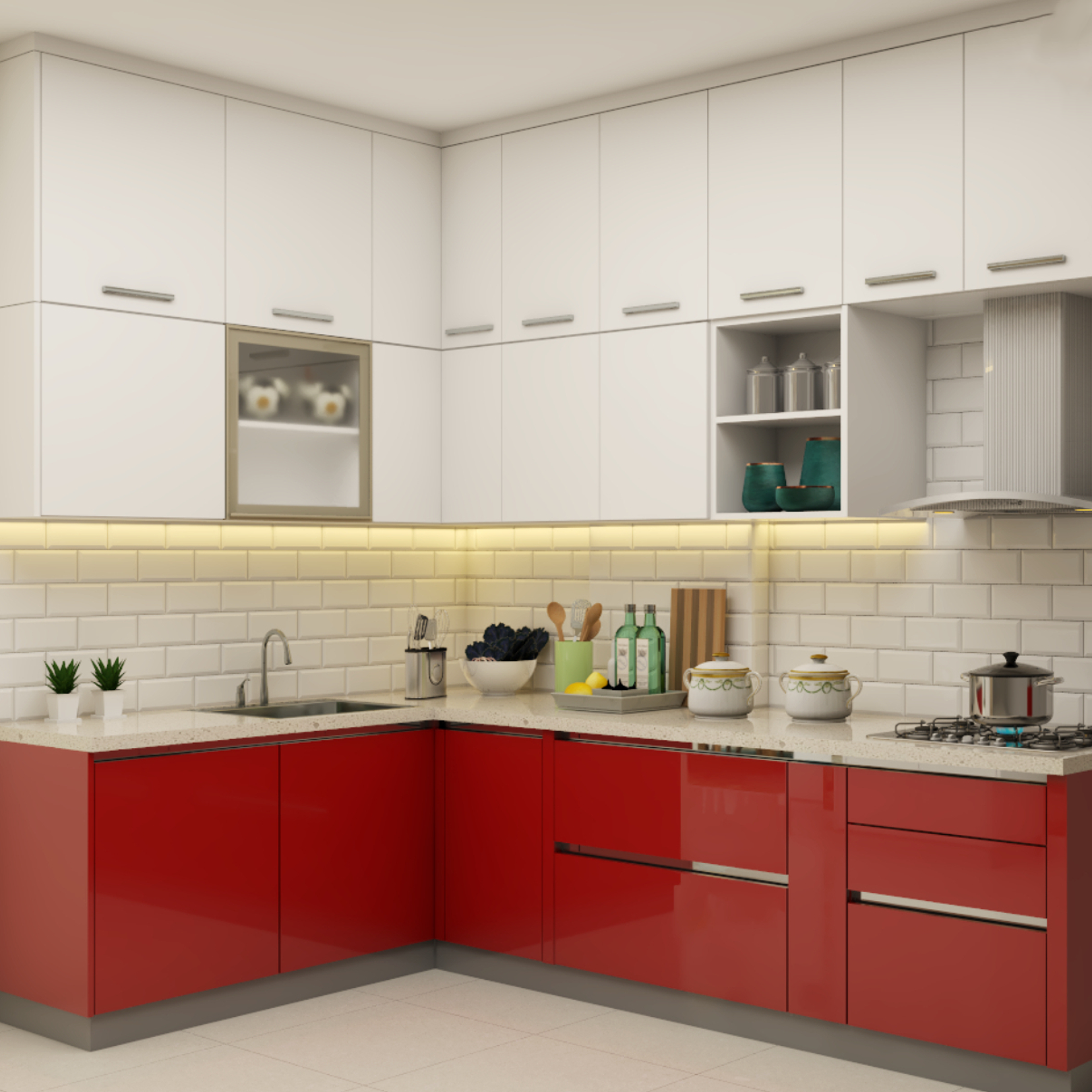 Modern-Styled Compact Budget Modular Kitchen