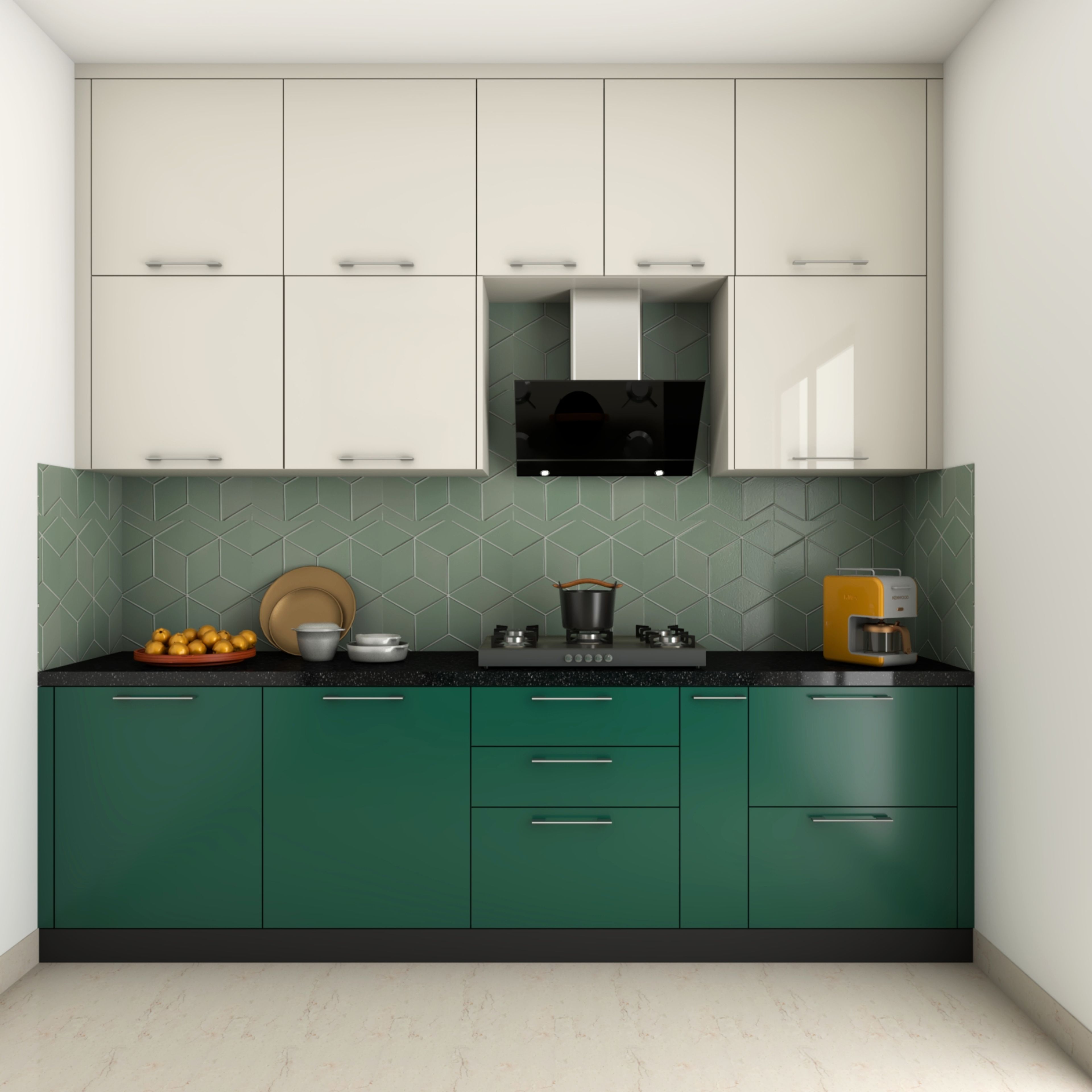 Contemporary Style Compact Modular Kitchen