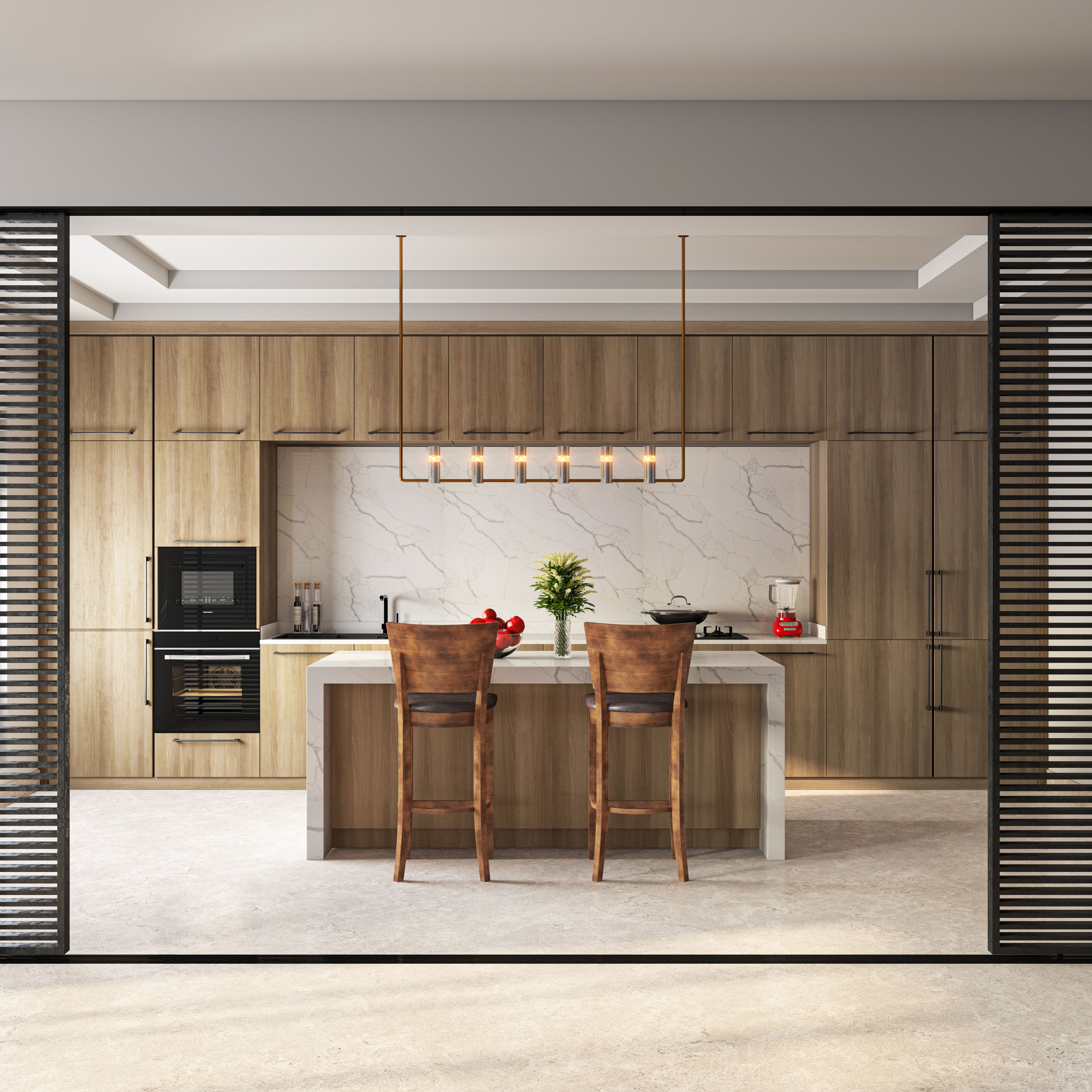 Rustic-Style Budget Modular Kitchen