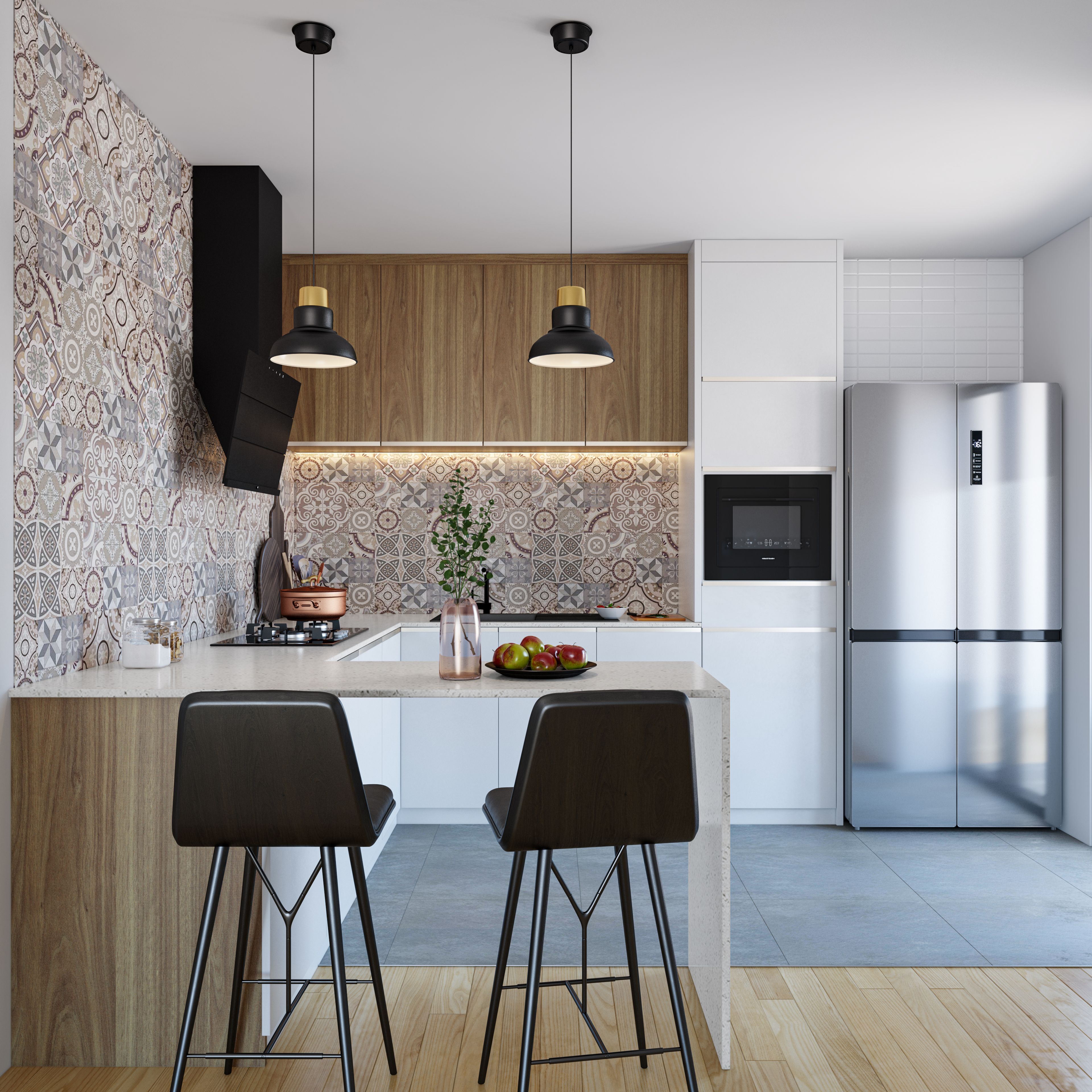 Rustic Style Budget Modular Kitchen