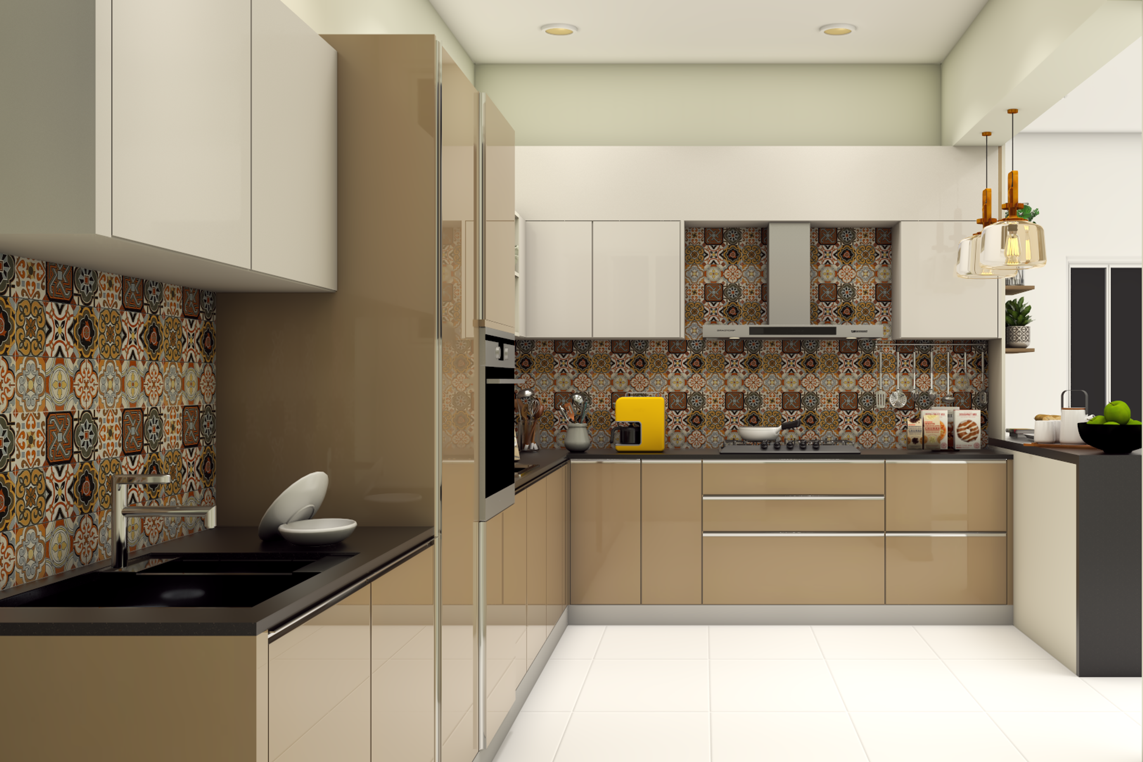 Modern Style Compact Modular Kitchen