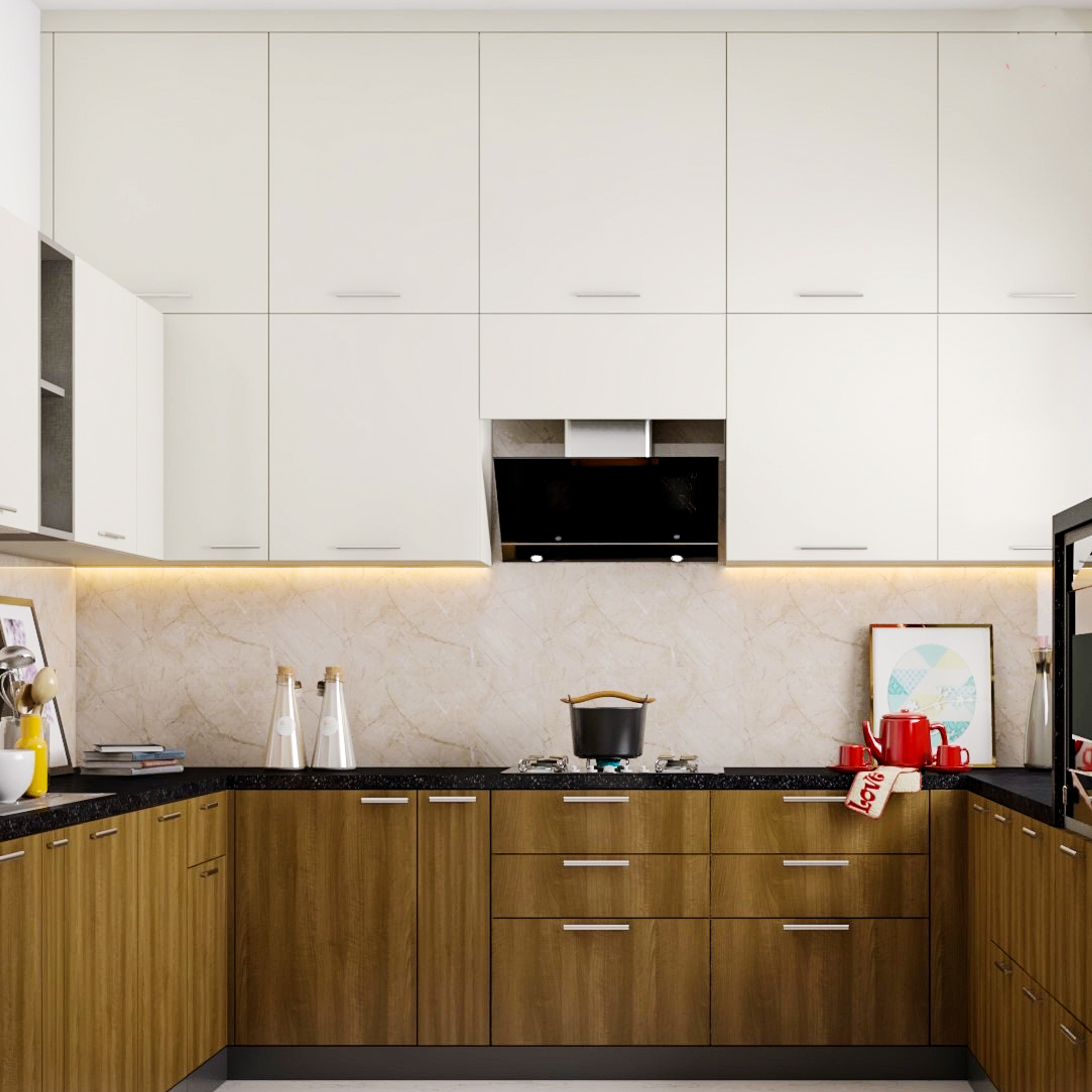 Contemporary Themed Compact Modular Kitchen Design