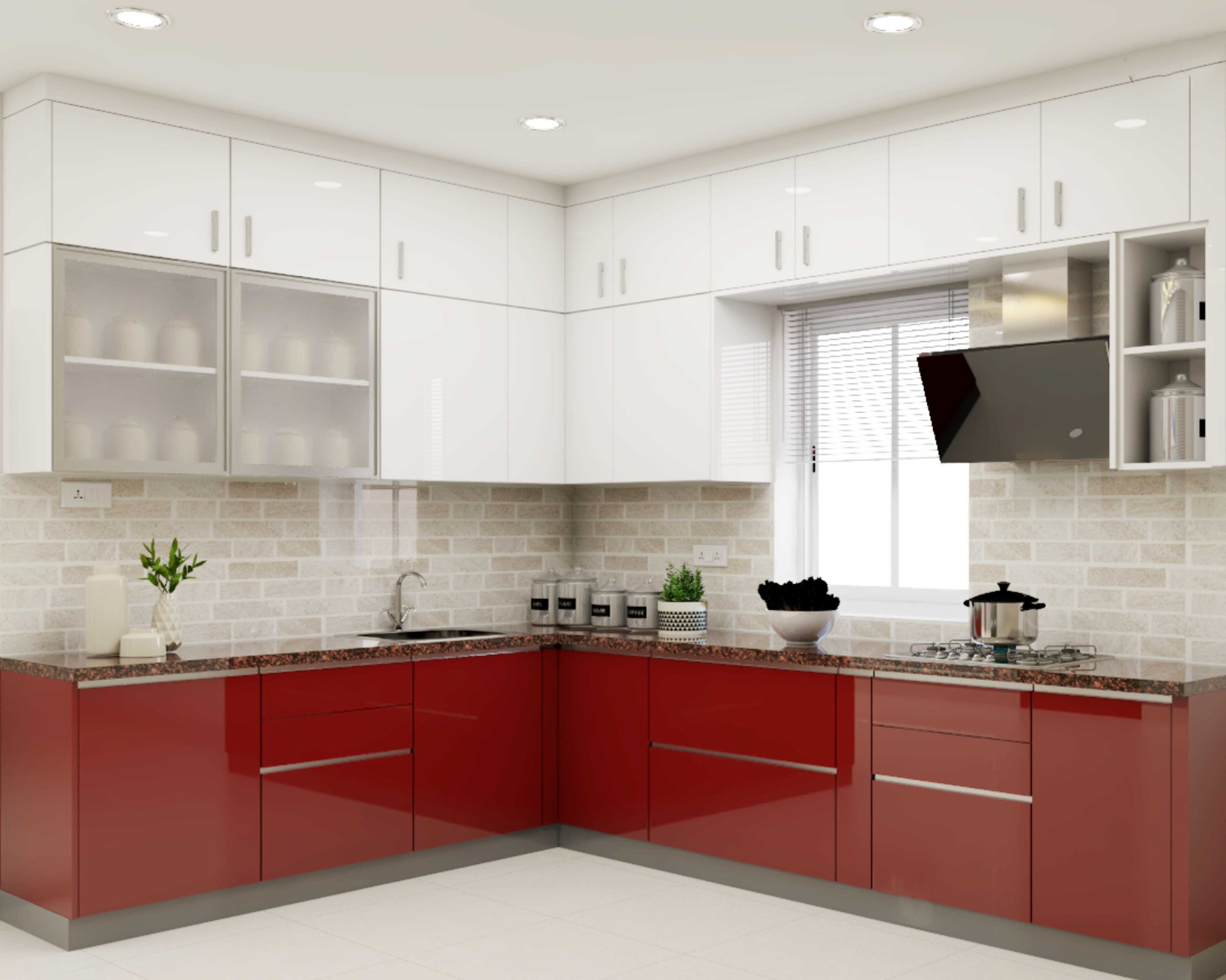 Modern Style Compact Budget Modular Kitchen Design