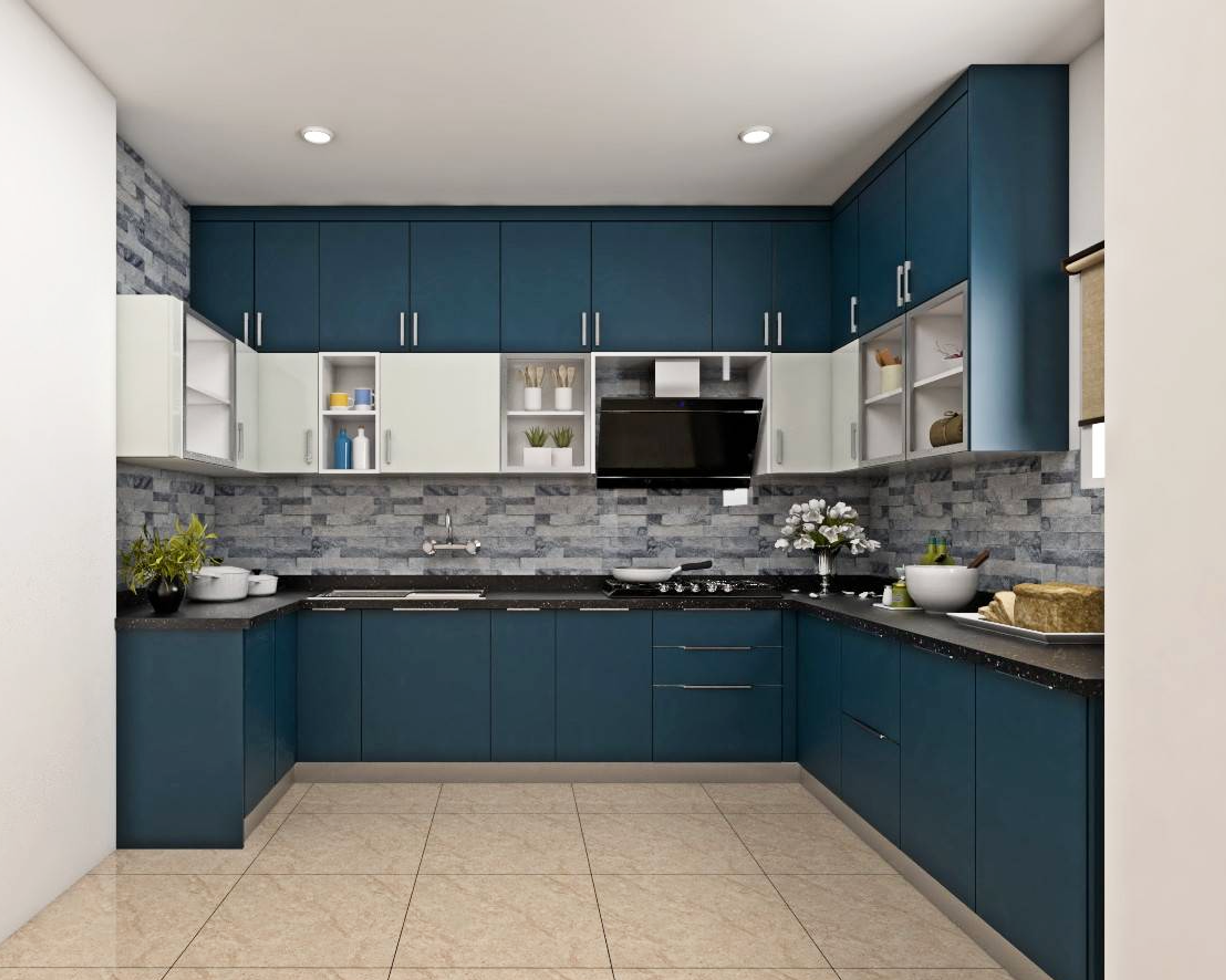 Spacious Budget-Friendly Contemporary Modular Kitchen Design