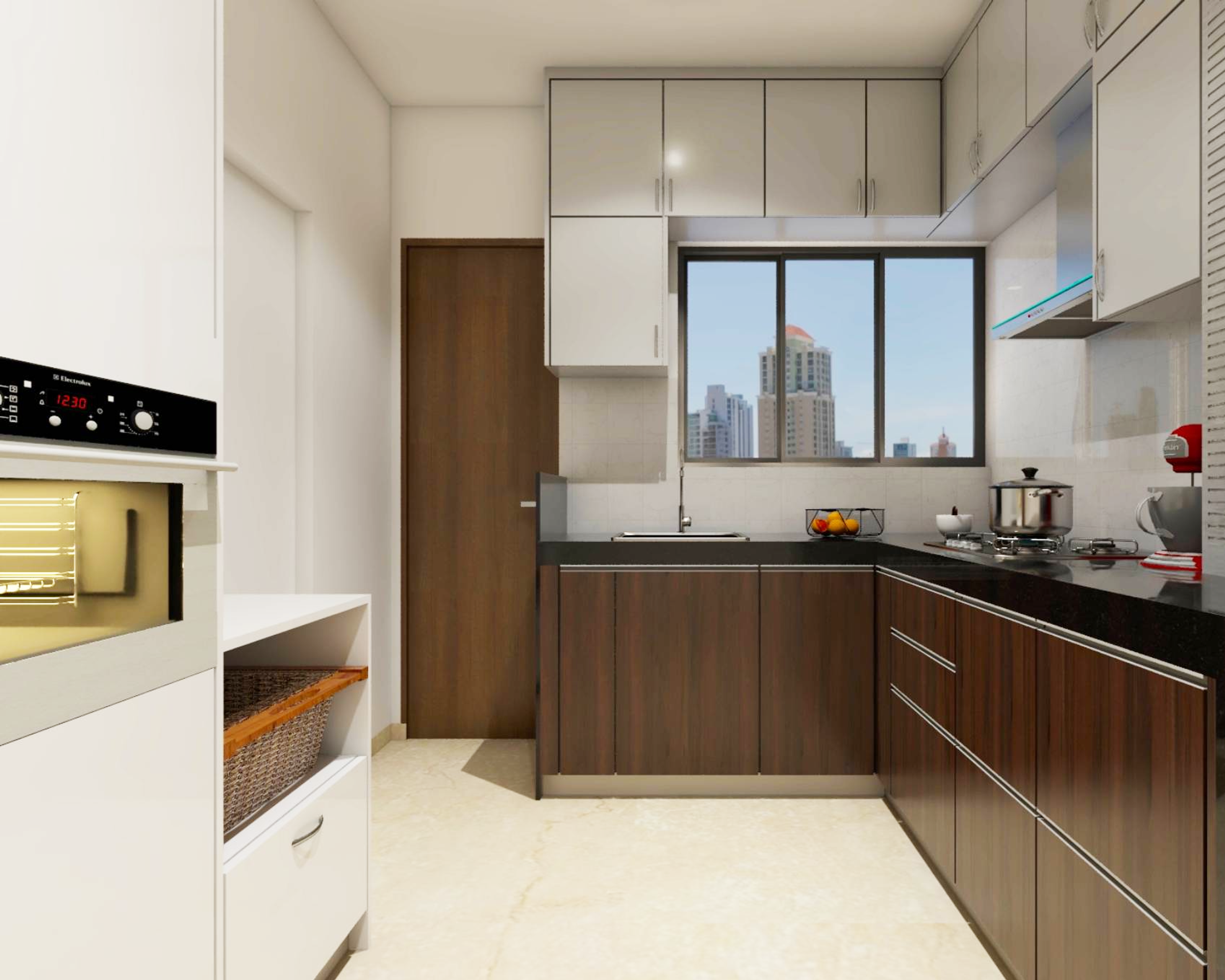 Spacious Modern Budget Modular Kitchen Design