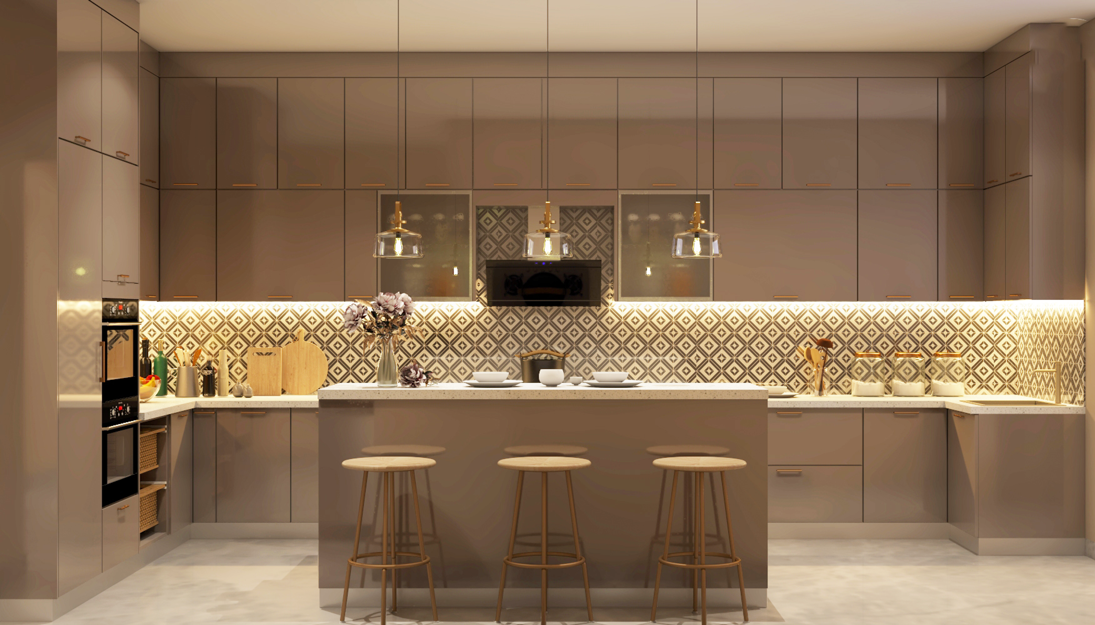 Contemporary Premium Spacious Modular Kitchen Design