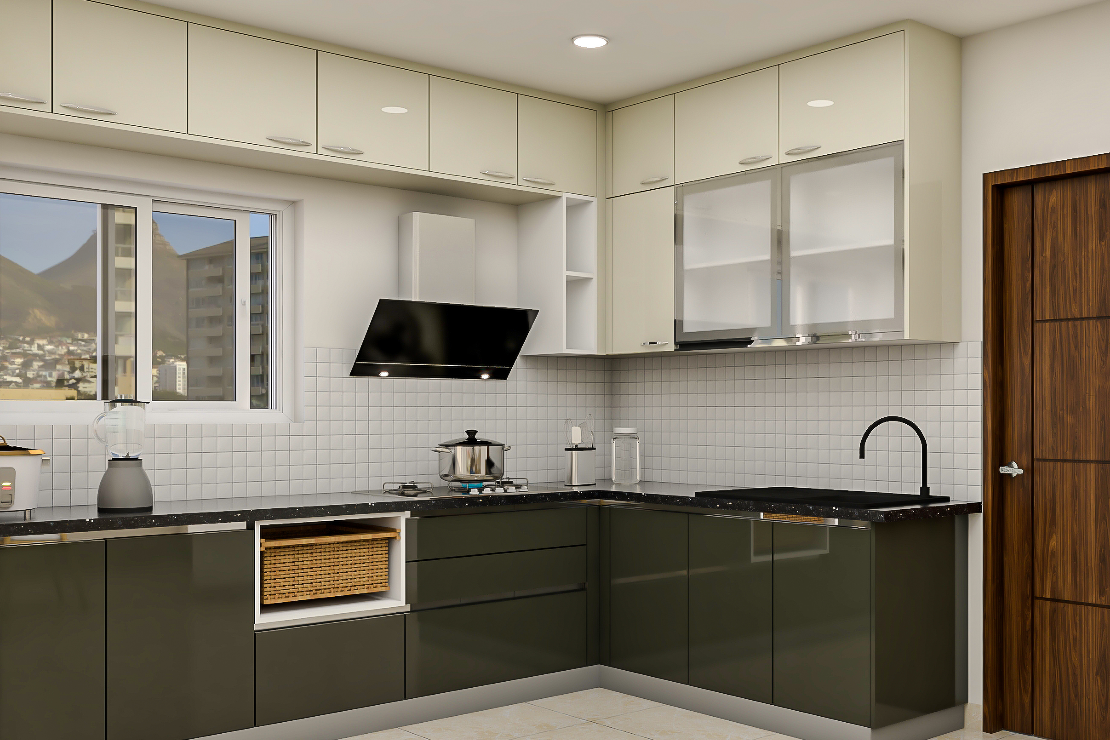 Contemporary Style Spacious Budget Modular Kitchen Design