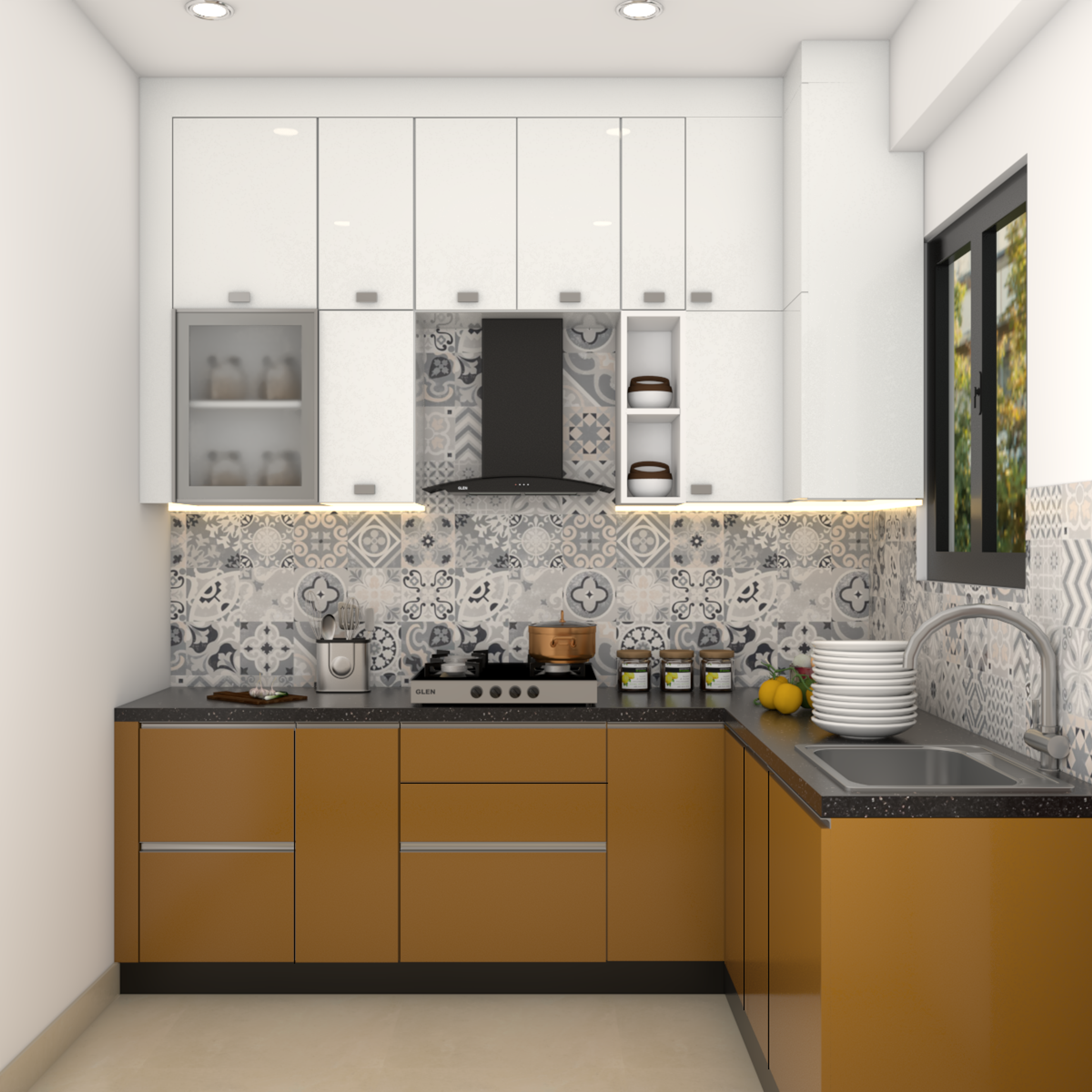 Compact Budget Contemporary Modular Kitchen Design