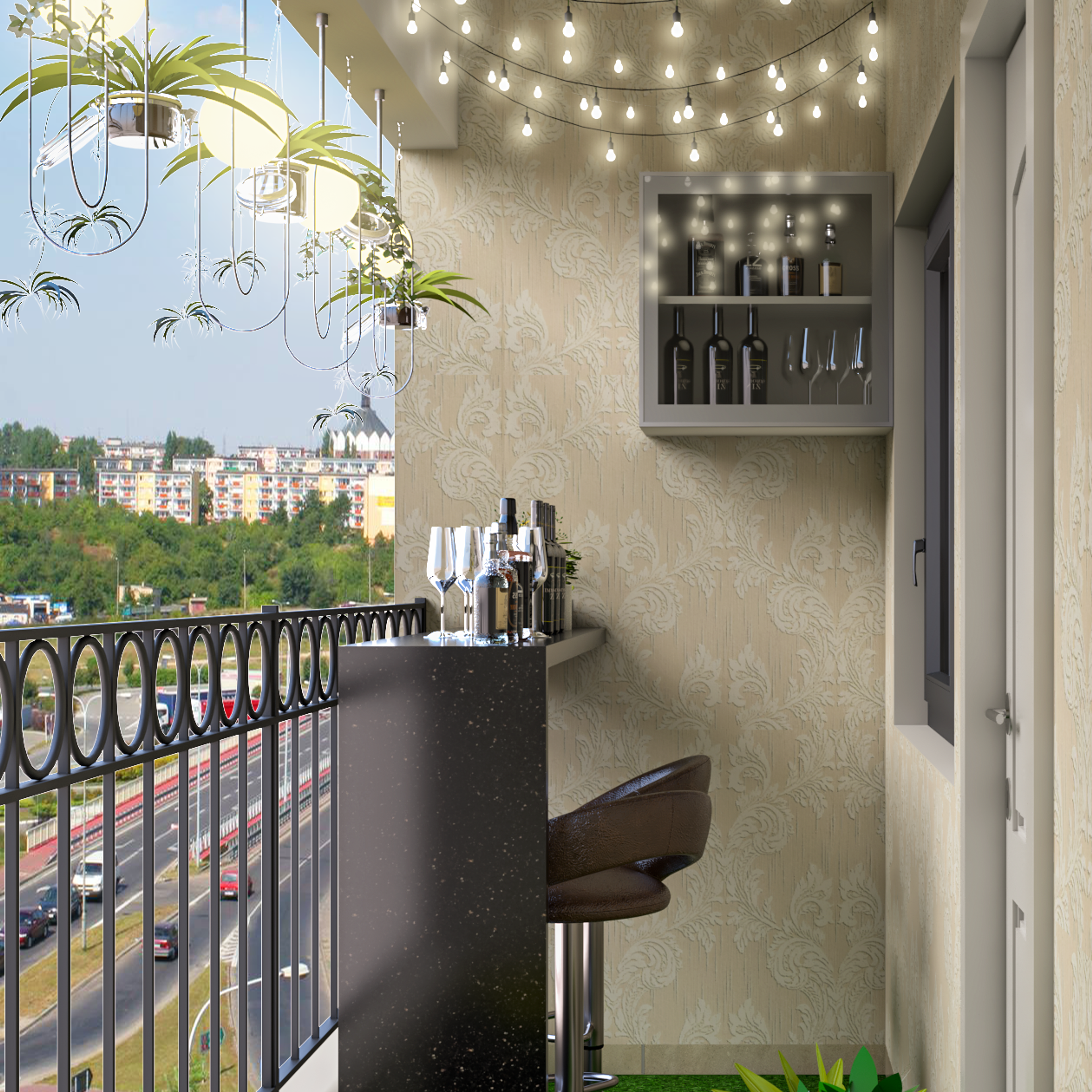Spacious Well-Lit Balcony