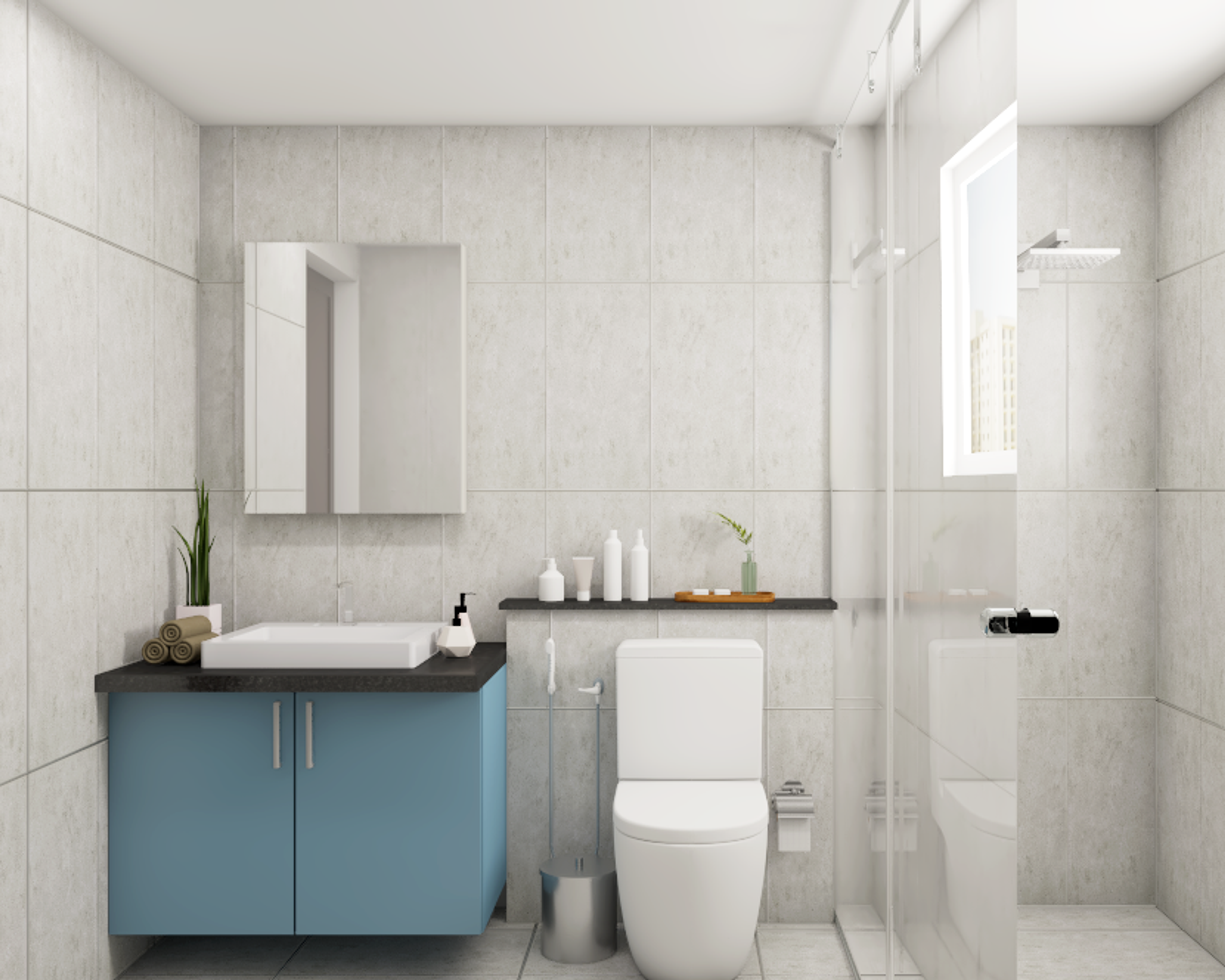 Modern Well-Lit Bathroom Design