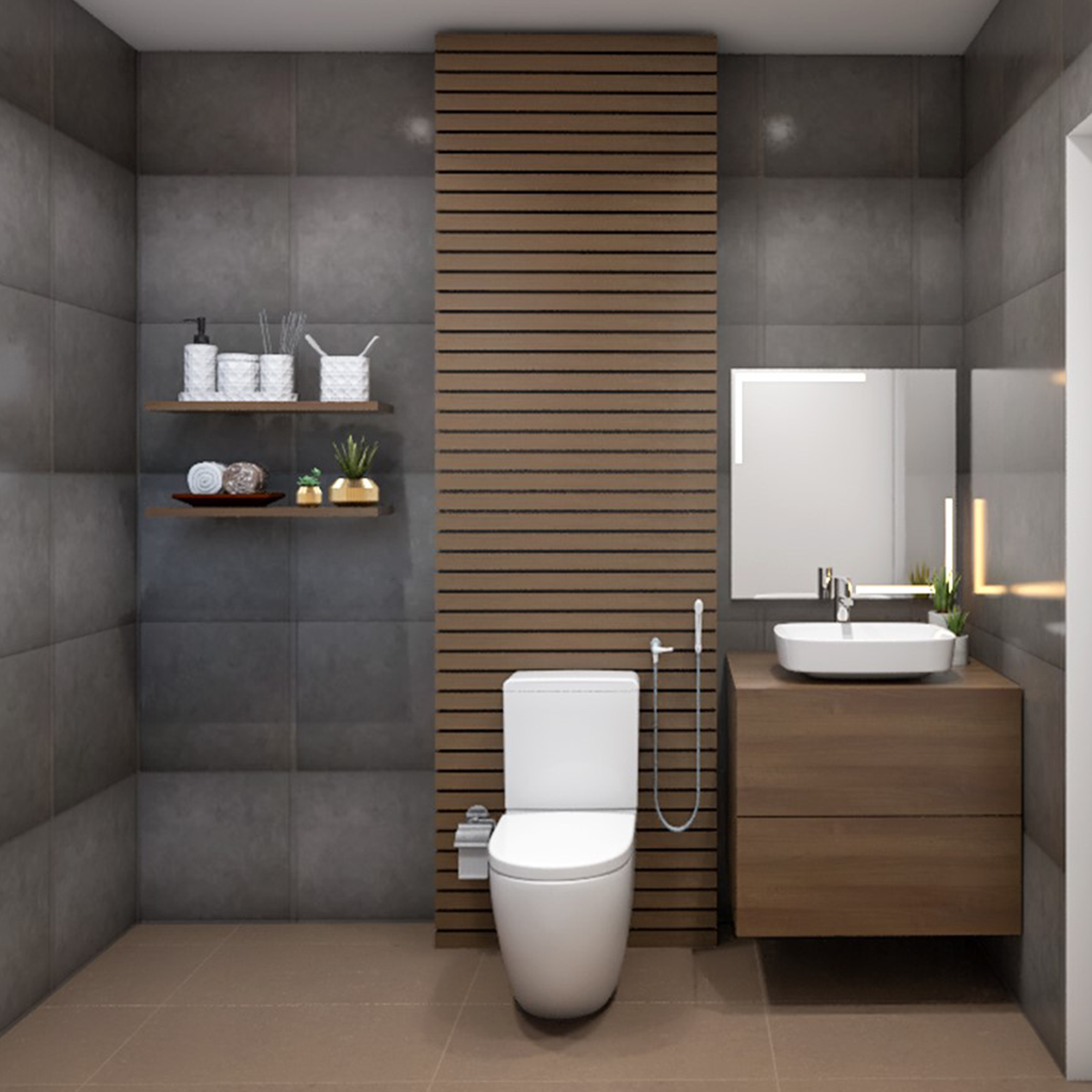 Stylish Bathroom Design With Storage Space