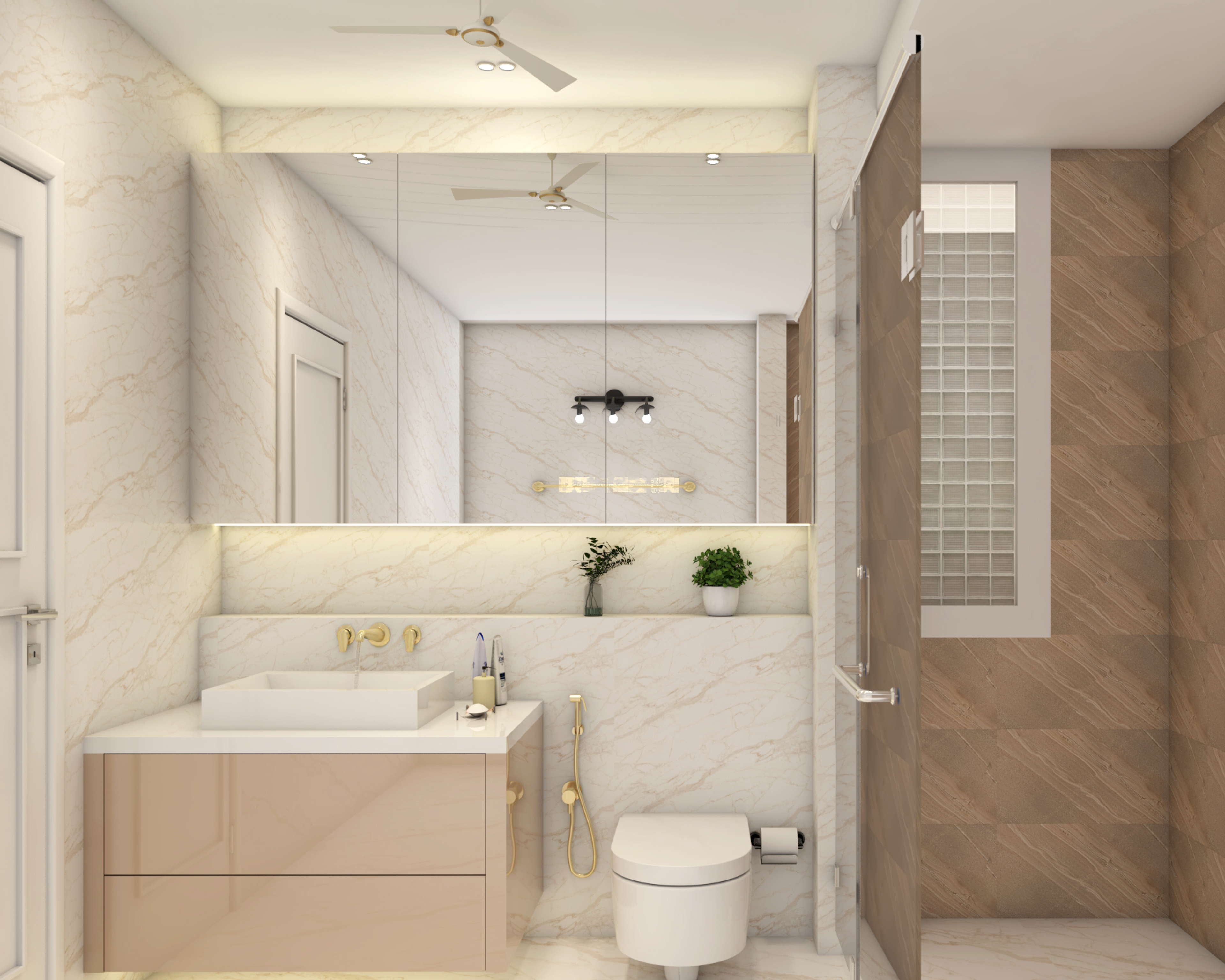 Well-Lit Bathroom Design