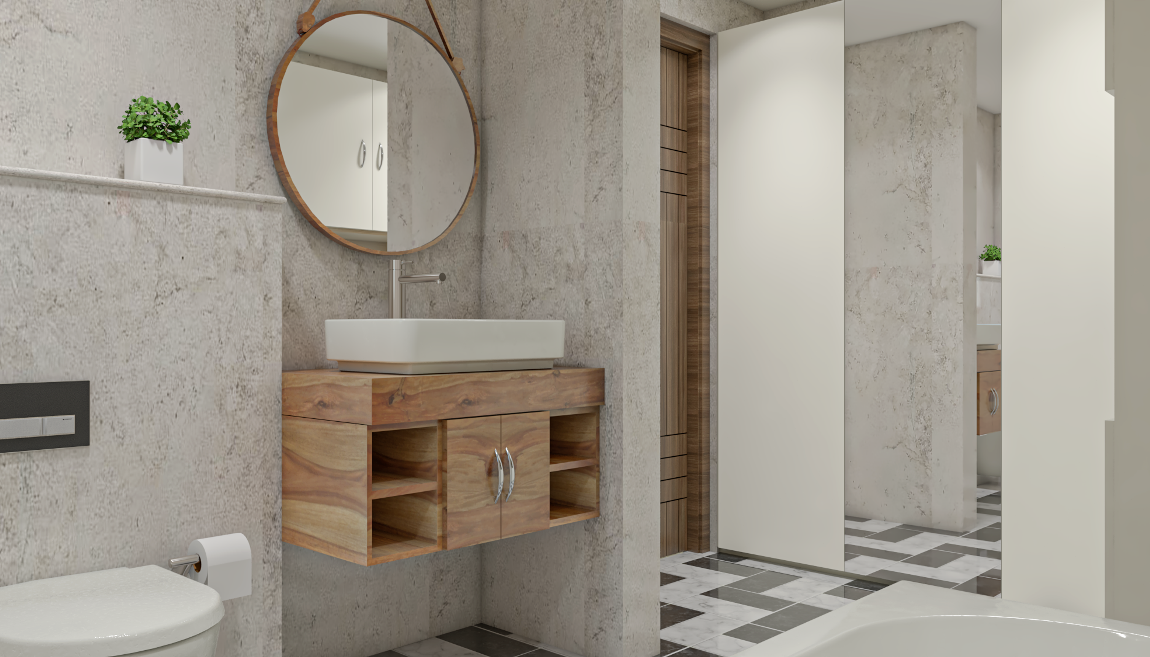 Spacious Bathroom With Bathtub - Livspace